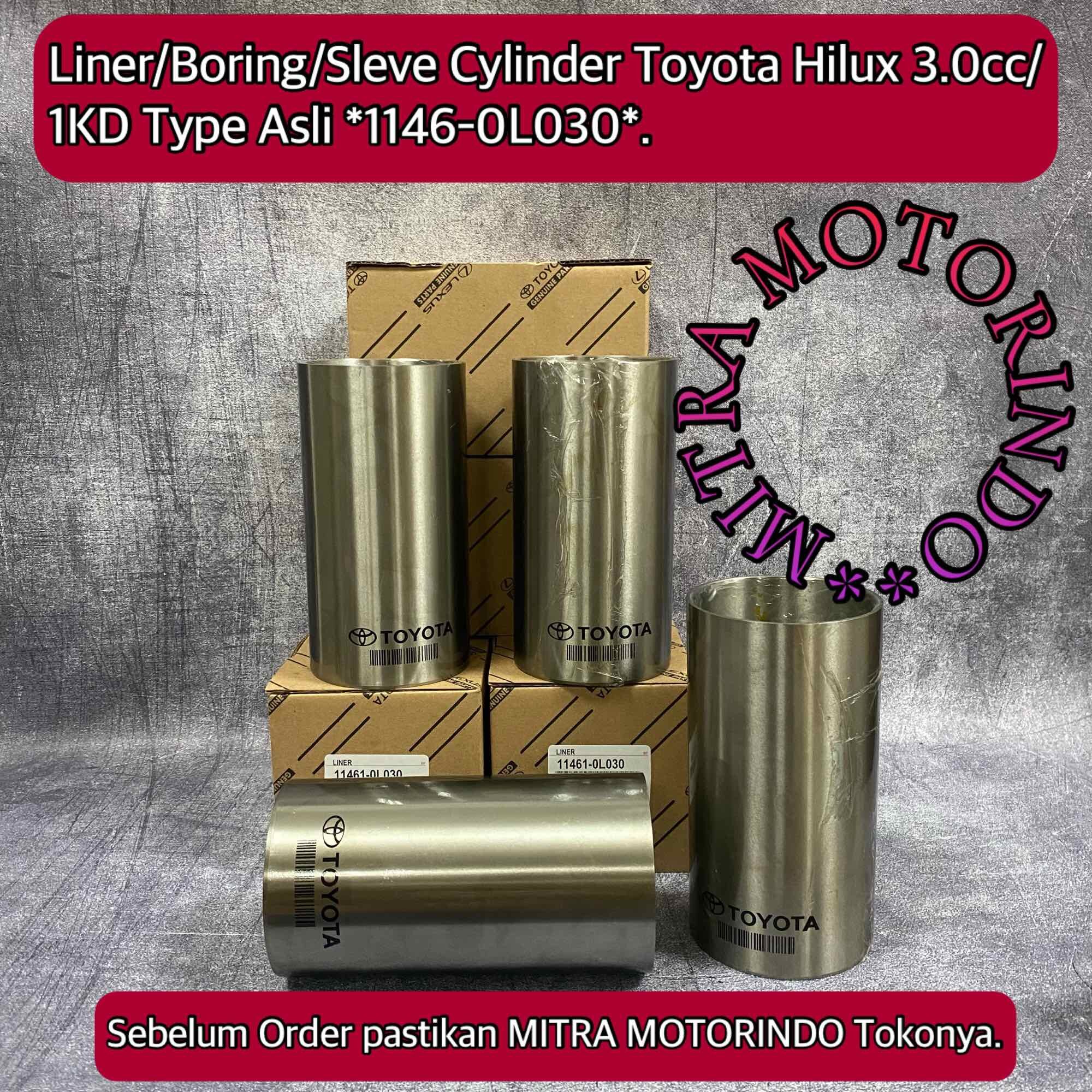Liner/Boring/Sleeve Cylinder Toyota Hilux 3.0cc 1KD Type Asli 11461-0L030 Harga 1,100,000 rupiah*Gratis Ongkir
