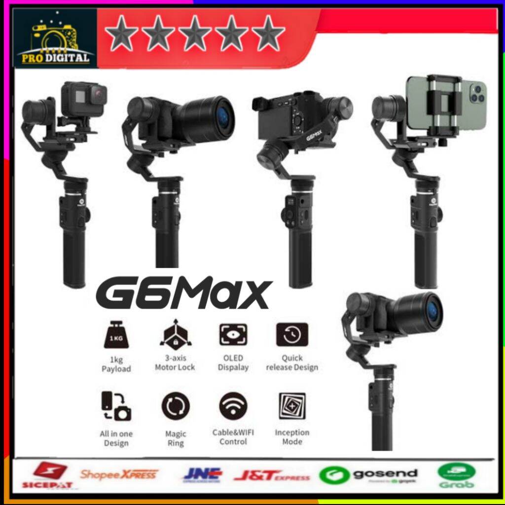 FEIYU TECH G6 MAX 3-AXIS HANDHELD GIMBAL STABILIZER CAMERA DSLR