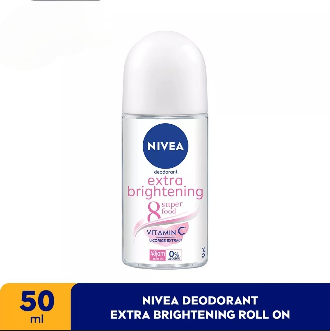 NIVEA Deodorant Extra Brightening Roll On - 50ml & 25ml. 
