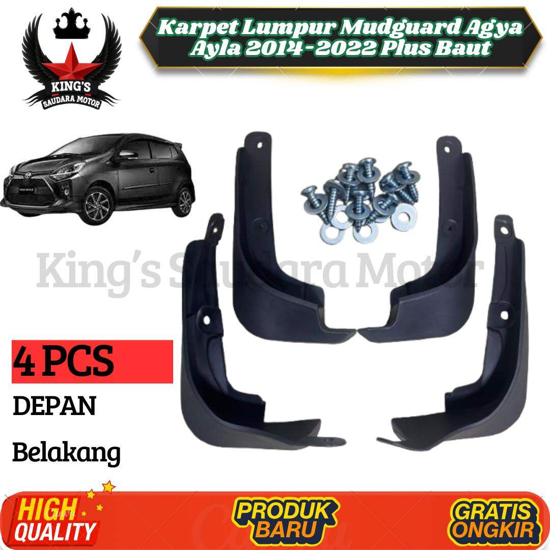 Karpet Lumpur MudGuard Agya Ayla 2014-2022 Best Seller Termurah Komplit Baut Harga 95,000 rupiah*Gratis Ongkir