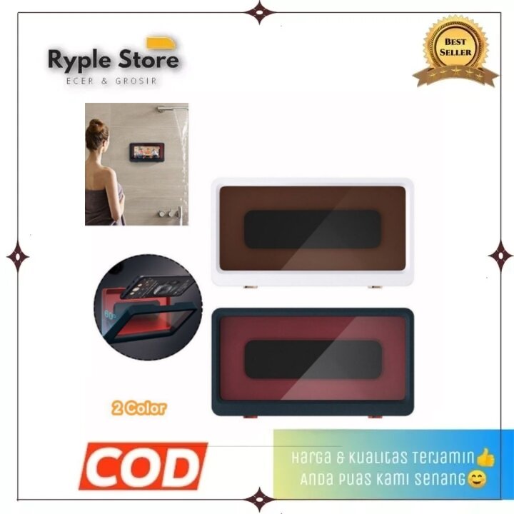Holder hp Kamar Mandi Anti Air Tempel Dinding/Kotak Kamar Mandi Hp  Waterproof - Main Image
