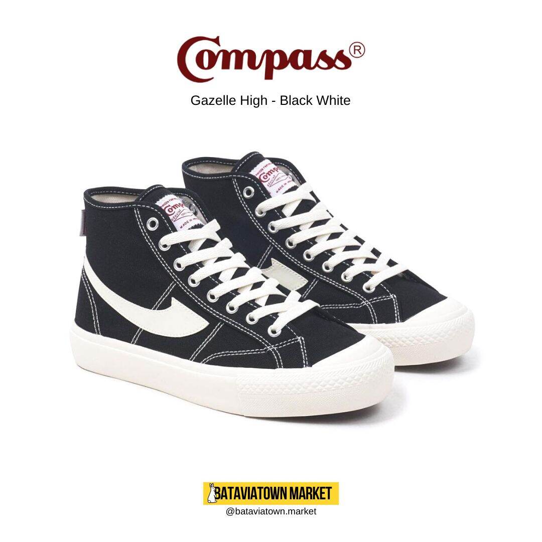 [official Product] Sepatu Compass Gazelle High Black White Lazada Indonesia