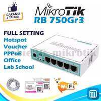 MikroTik RB750 Gr3 Full Setting Hotspot Voucher PPPoE Server RT RW Net