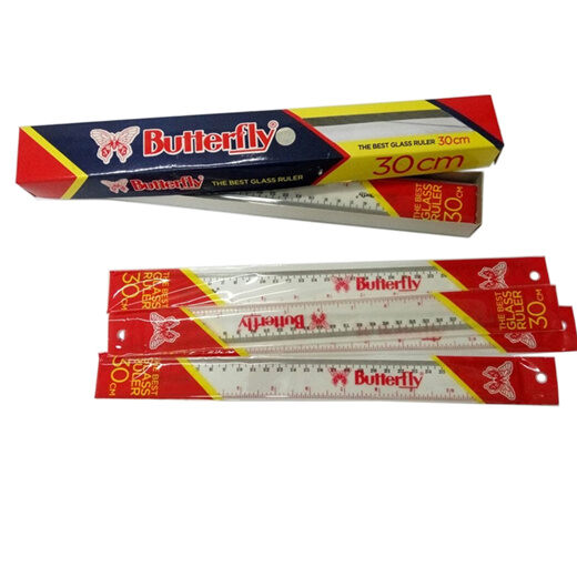 penggaris Butterfly Plastik 30cm isi 12pcs