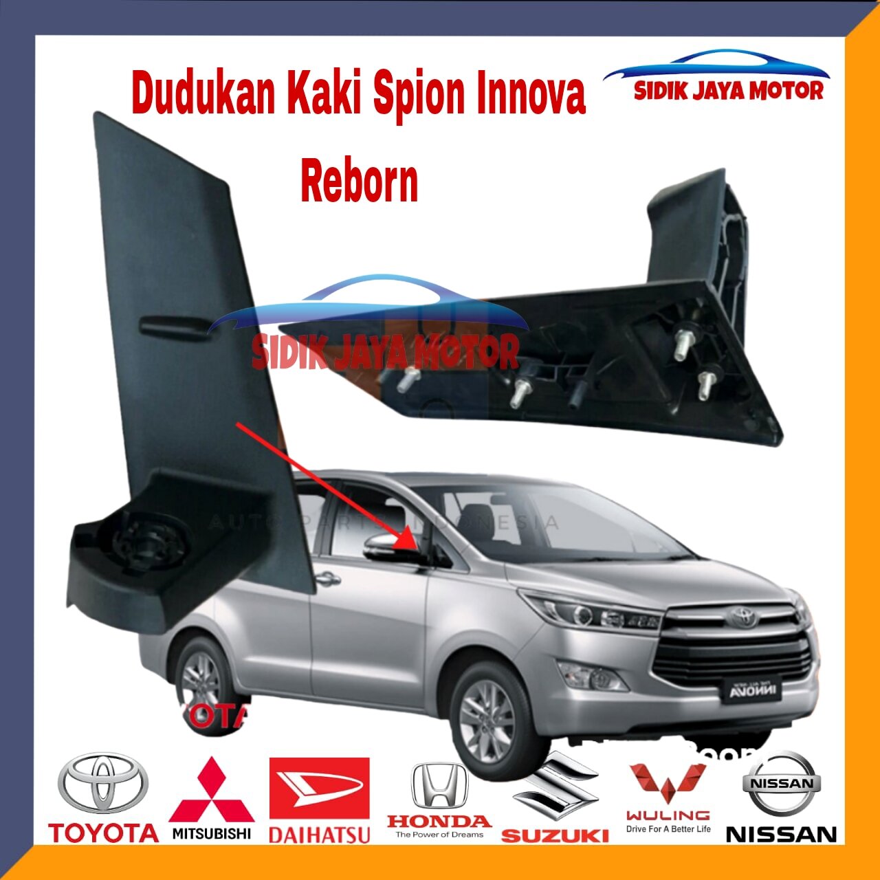 Dudukan Kaki Spion Innova Reborn kaki tiang spion toyota innova reborn 2016 2017 2018 2019 2020 2021 2022 Harga 275,000 rupiah*Gratis Ongkir