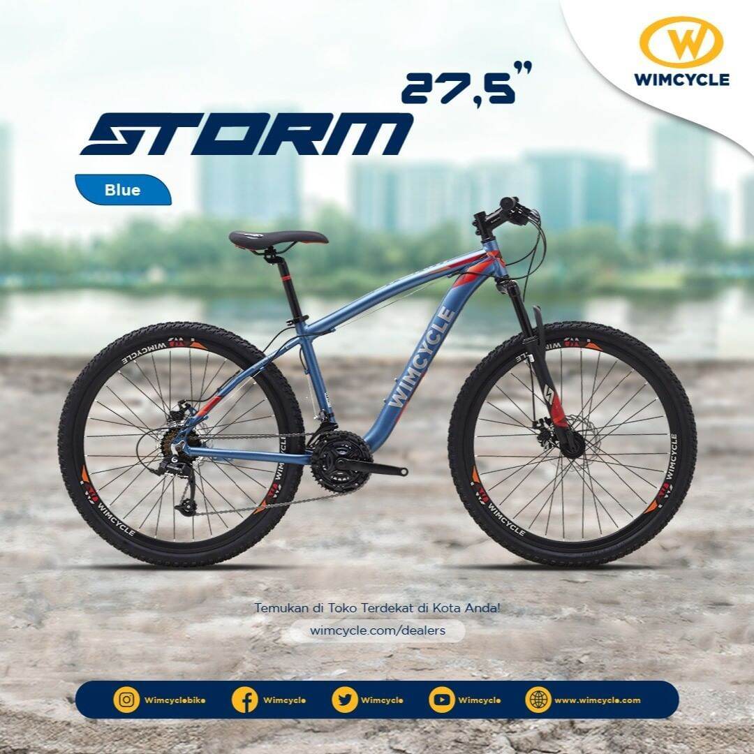 Sepeda Gunung 27 5 Inch MTB Wimcycle Storm 3x8 Speed Alloy Cakram