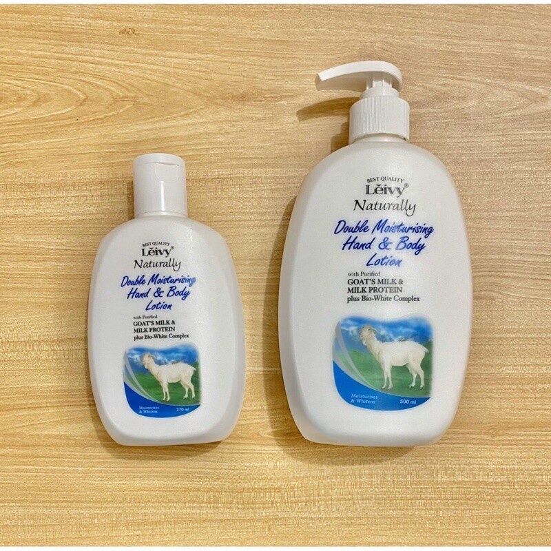 Leivy Naturally Double Moisturising Handbody Lotion Goats Milk 270 Ml