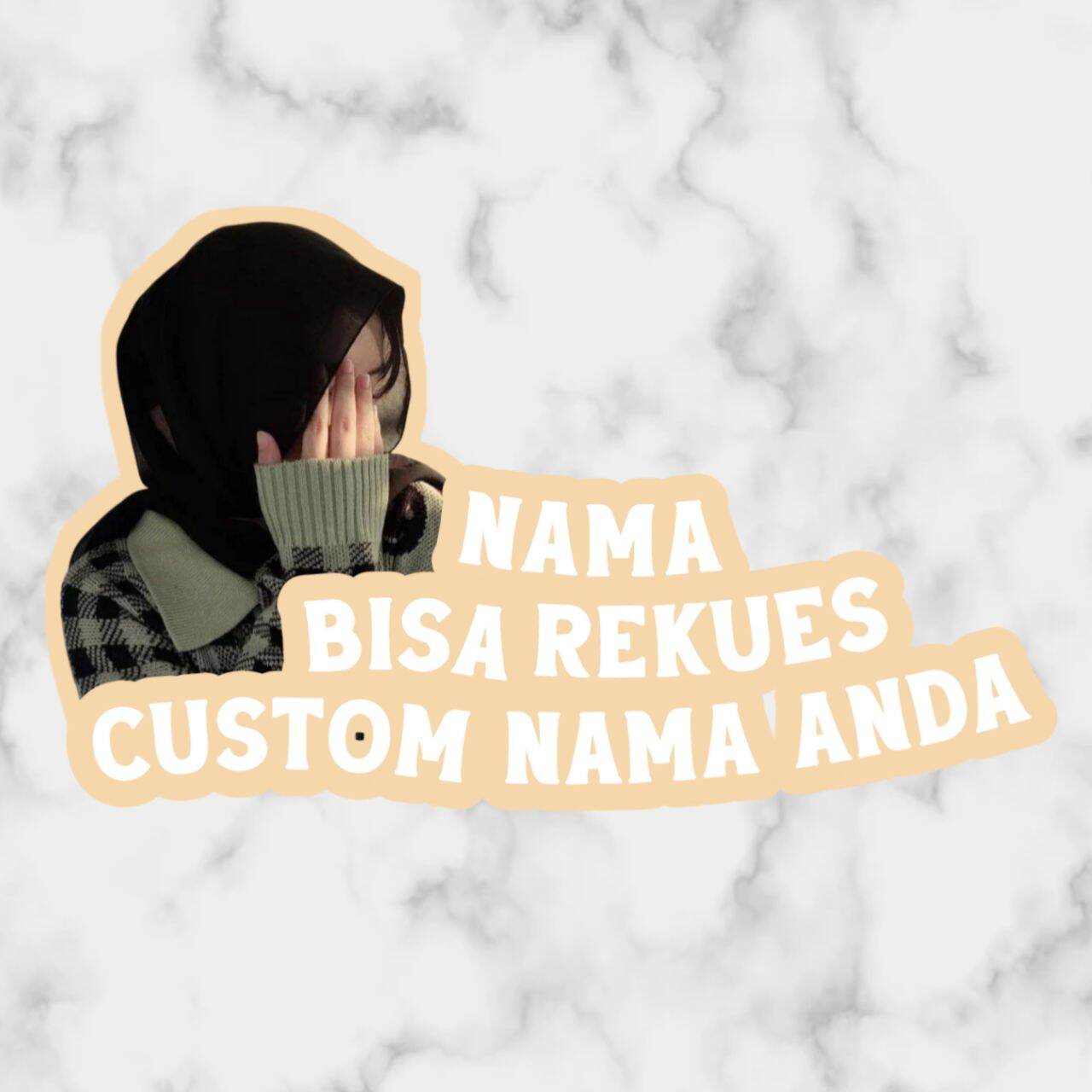 3pcs Stiker foto nama bisa custom sendiri free cutting