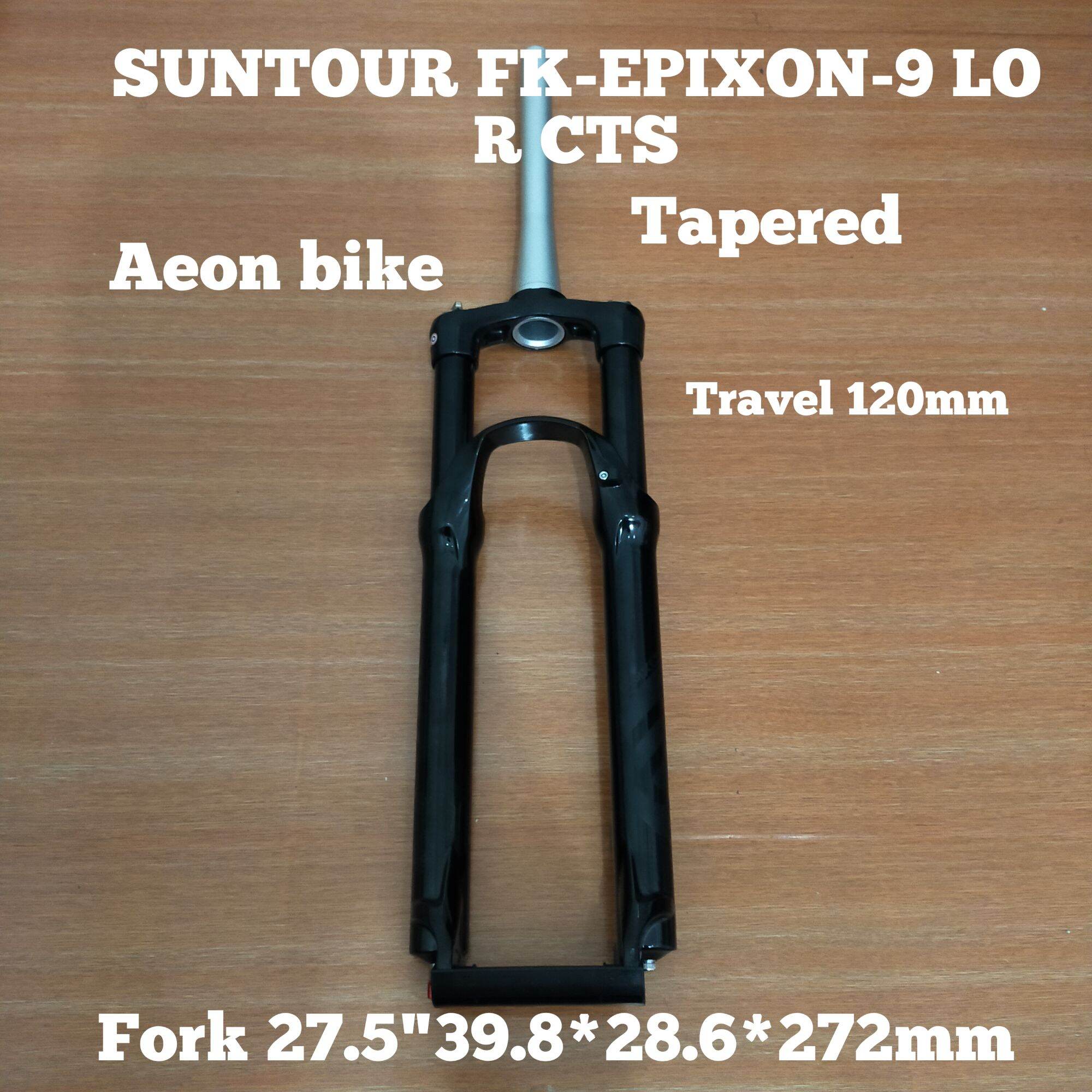 fork SUNTOUR epixon QR tapered travel 120 black fork sepeda