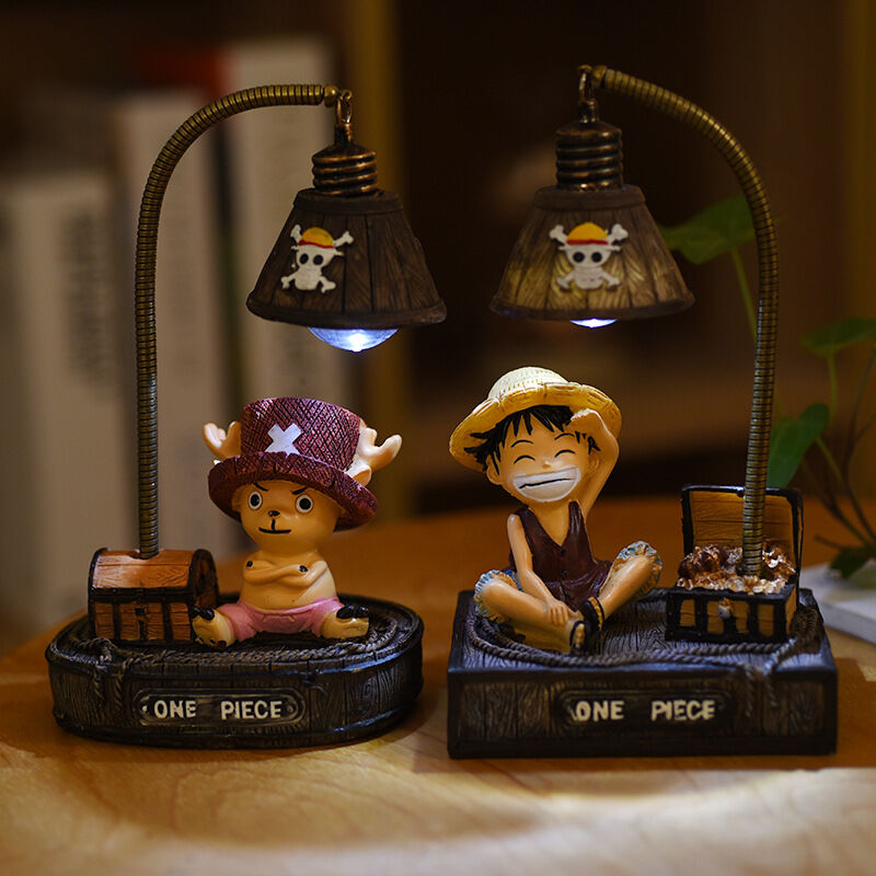 Lampu meja one piece Luffy Resin/Lampu kamar/Hiasan Meja Komputer/Hiasan Dinding/Anime Action Figure/K…