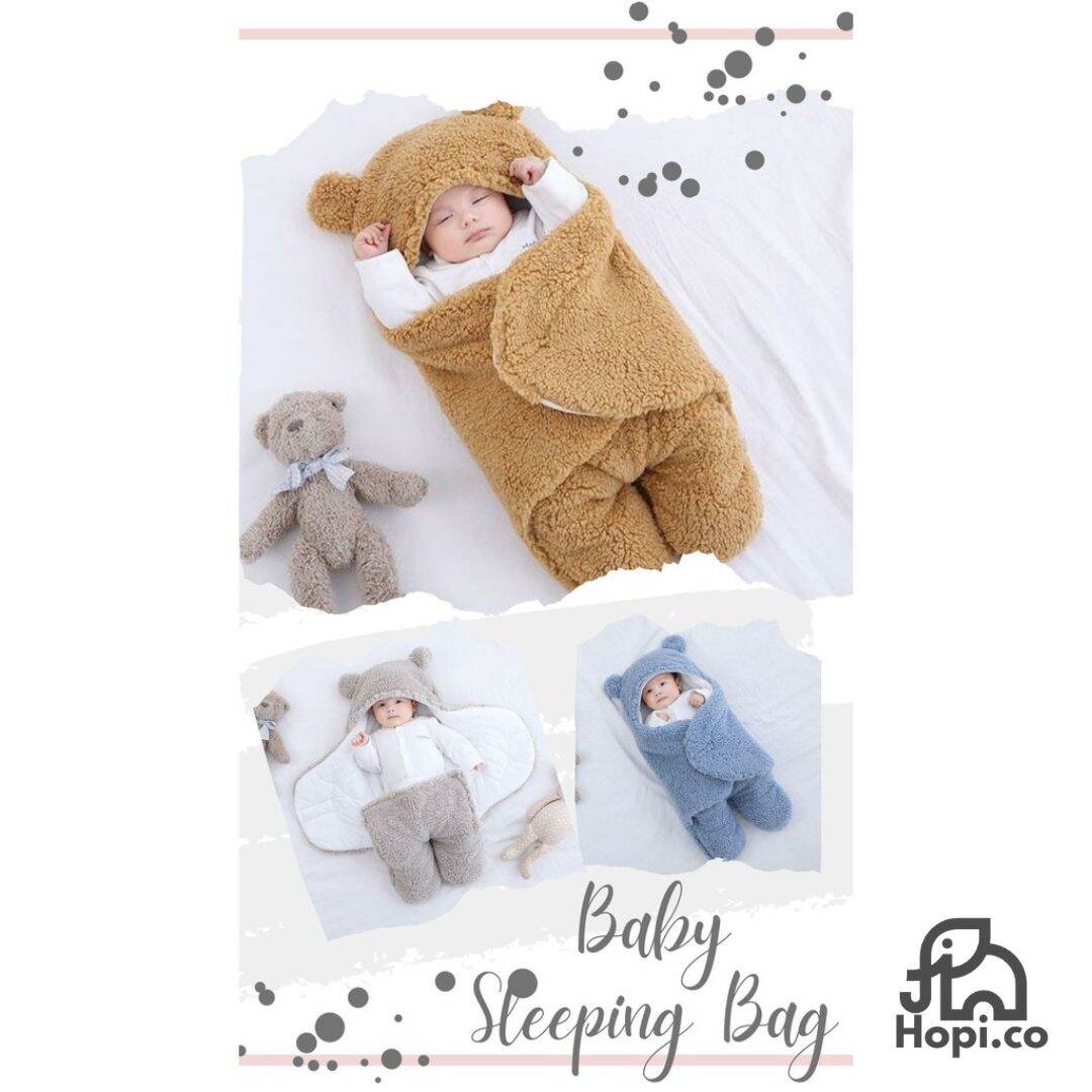 SELIMUT BAYI BULU HALUS SLEEPING BAG COVER BEDONG BAYI INSTAN SELIMUT BULU HALUS TEBAL KARAKTER BERUANG