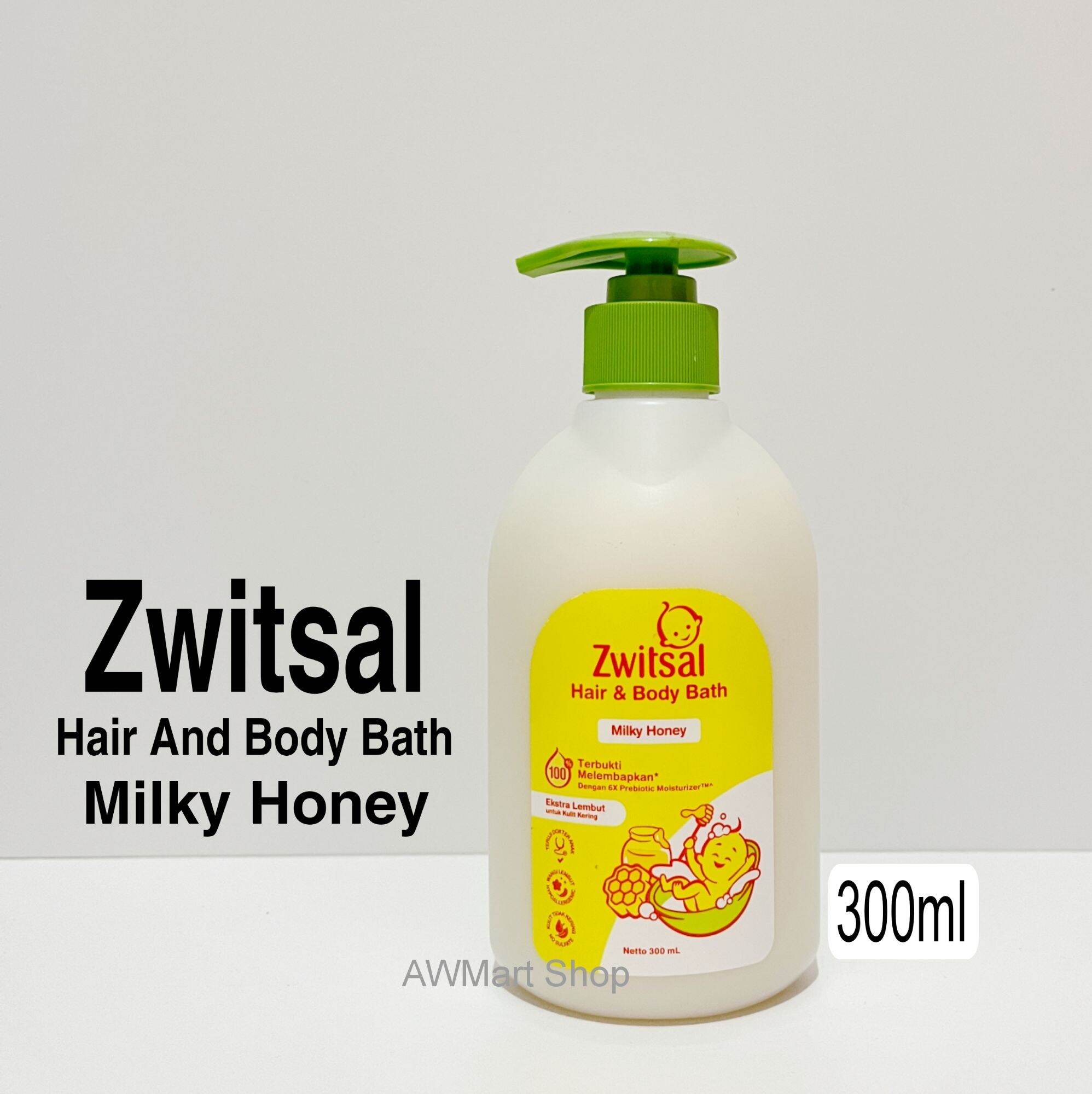 Zwitsal Baby Bath Hair Body Milky Honey 300ml