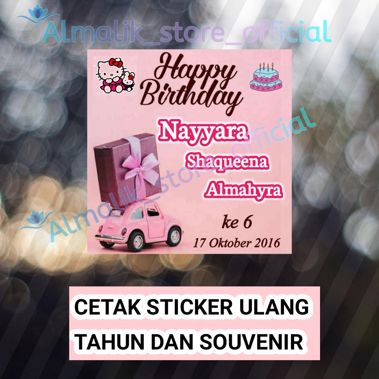 Cetak Stiker Ultah Stiker Box Nasi Sticker Tasyakur Custom kado ulang ...