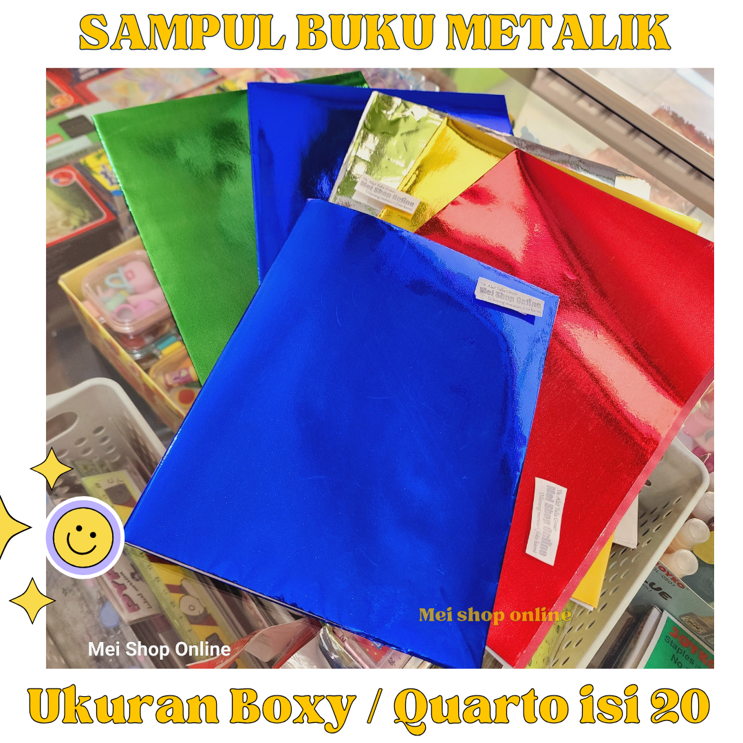 Sampul Buku Tulis Metalik Lucu isi 20 Lembar 5 warna sudah campur