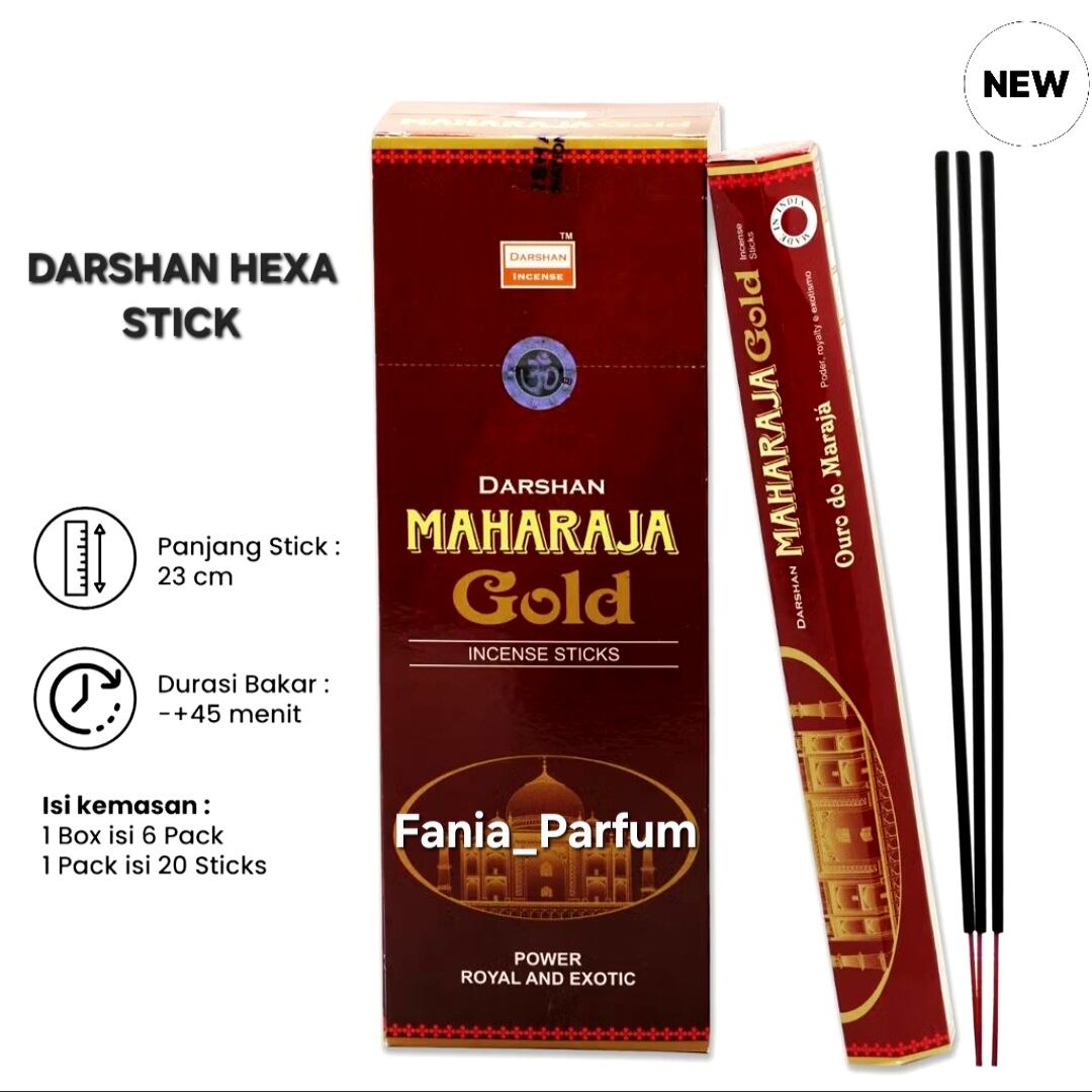 dupa stick hexa darshan maharaja Gold isi 20 stick buhur pengharum ruangan