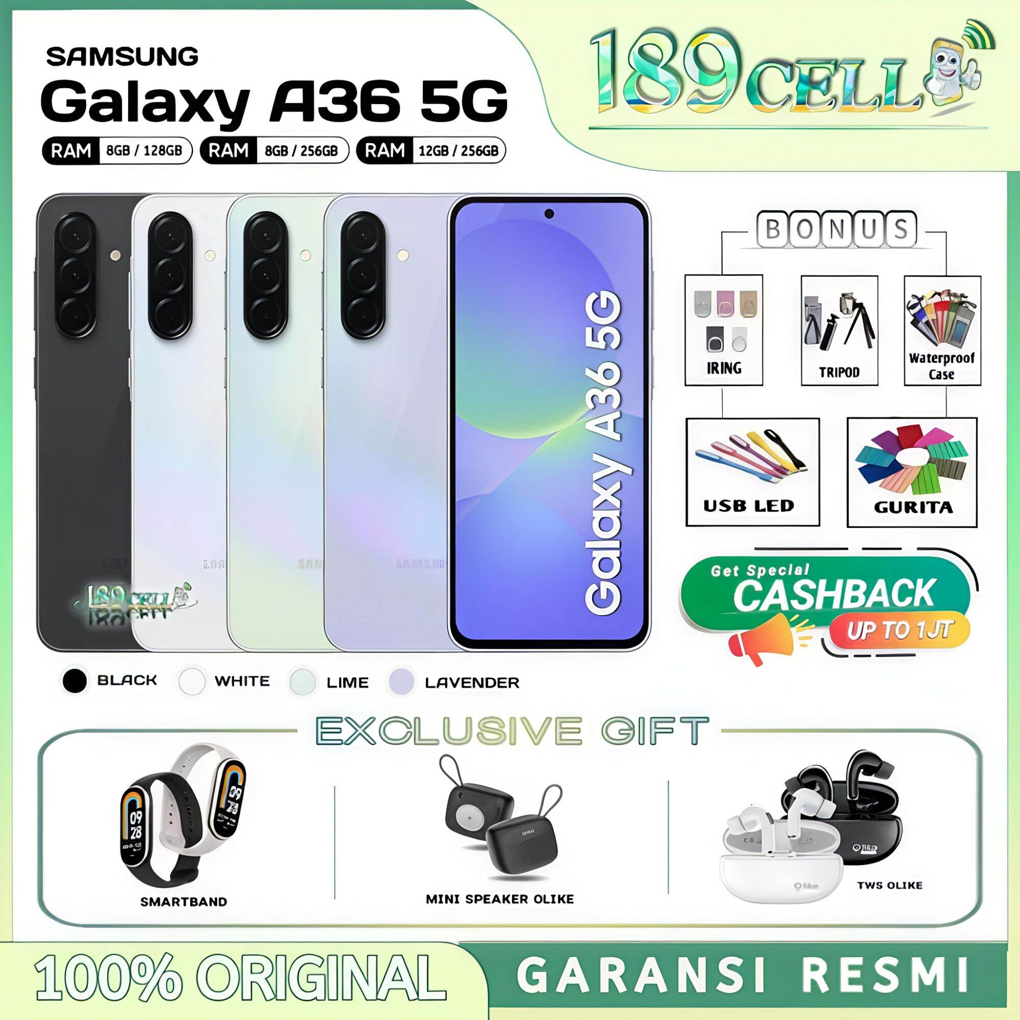 Samsung A36 5g [8/256Gb] - 50Mp Camera, Snapdragon 6 Gen3 - Samsung a 36 Nfc Official Warranty Harga  4,399,900 Ringgit*Penghantaran Percuma