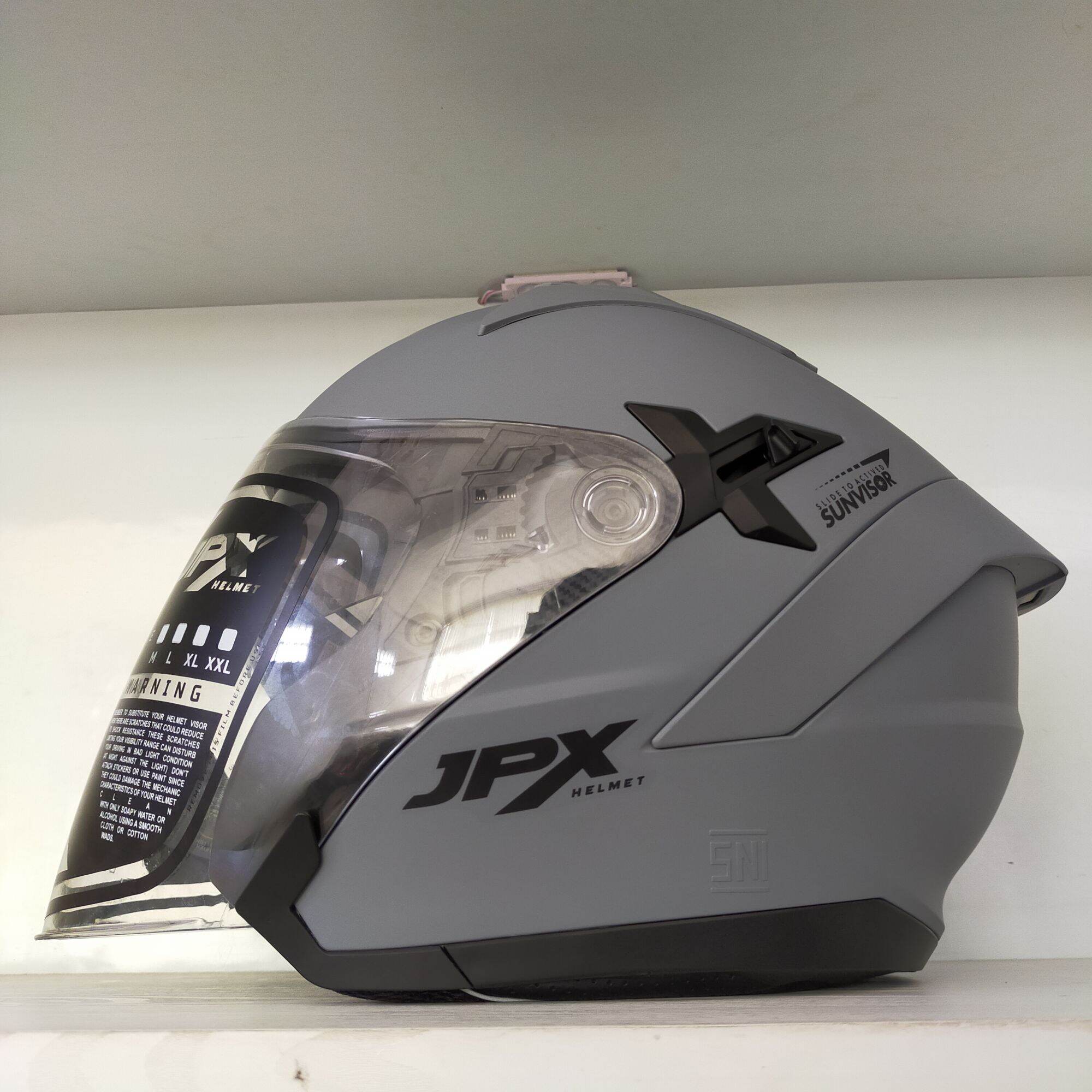 helm half face jpx nova grey dof terbarh Lazada Indonesia