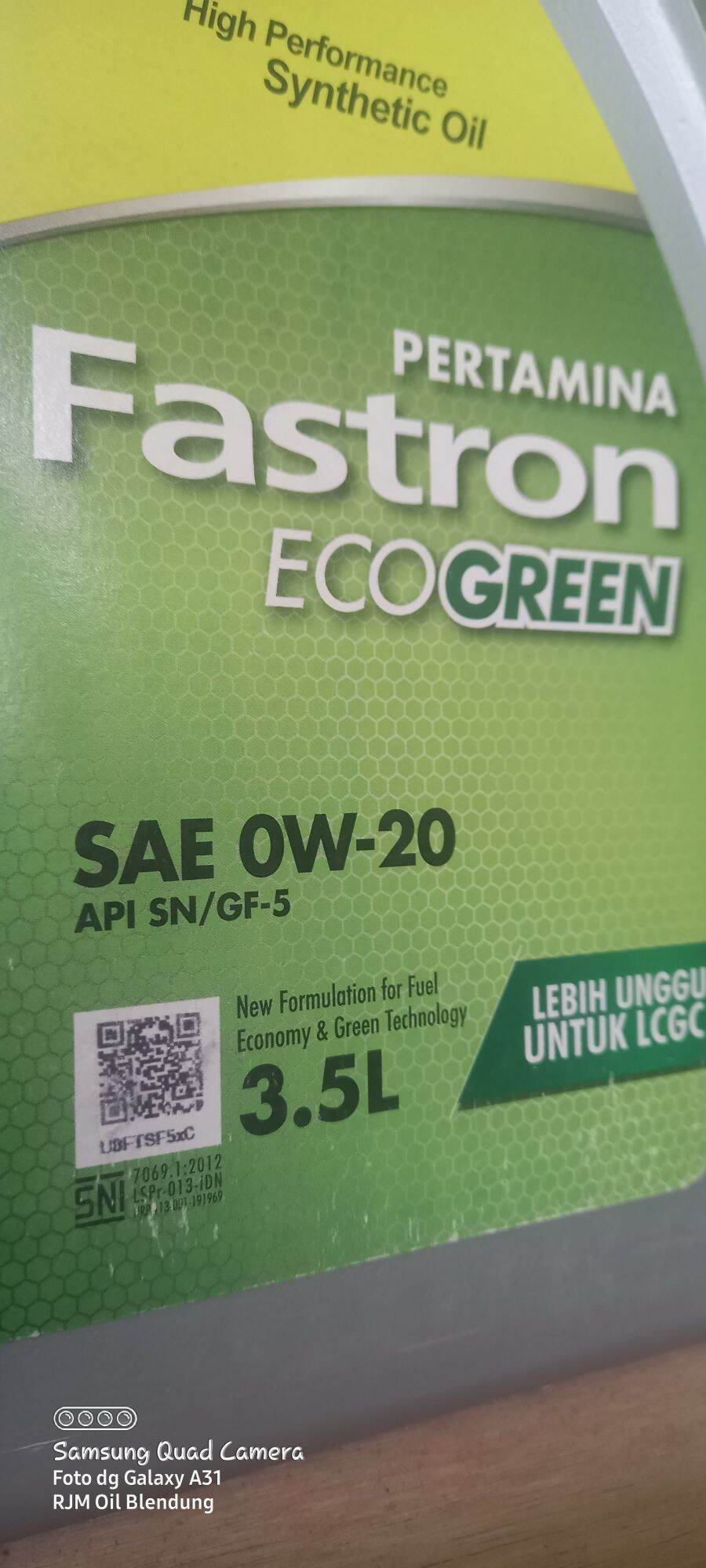 Oli Mobil Fastron Ecogreen Sae 0W-20 Original Pertamina | Lazada Indonesia