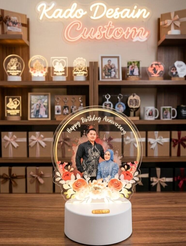 Decorative lamp custom style hadiah birthday anniversary pernikahan wisuda 3D bedroom lamp aesthetic aโฆ