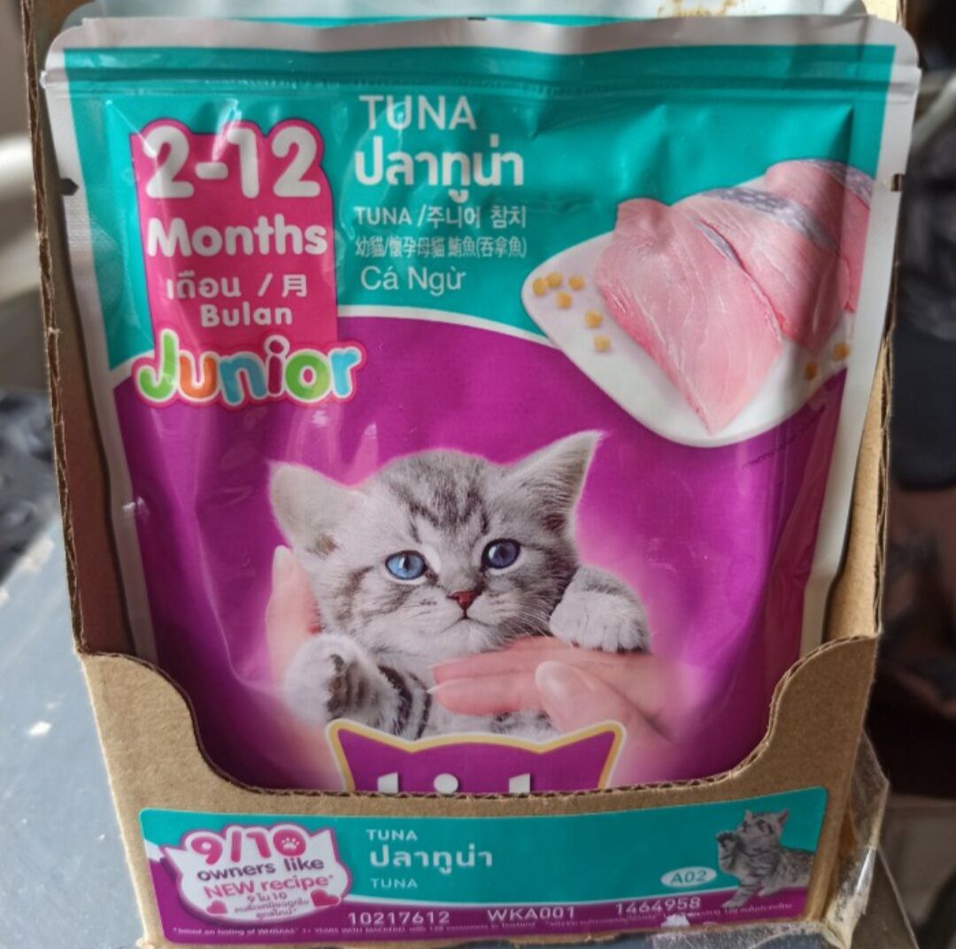 Whiskas Junior Makanan Kucing Umur 212 Bulan Rasa Tuna/Makanan Kucing/Makanan Basah Lazada