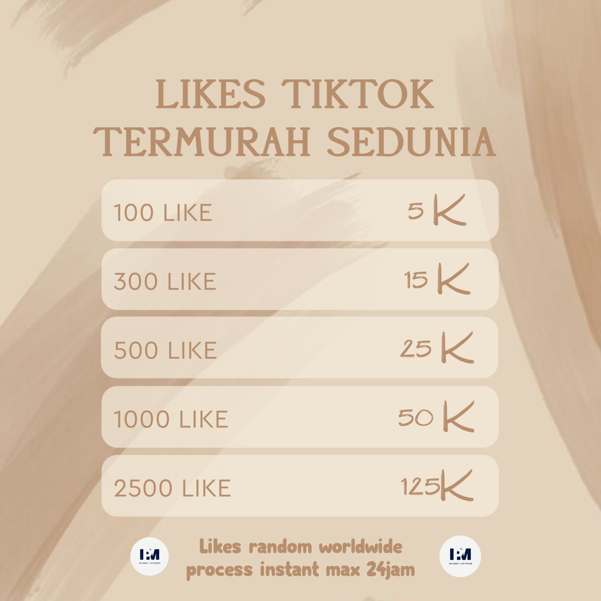 LIKE TIKTOK FYP PERMANEN DAN TERMURAH Harga 5,000 rupiah*Gratis Ongkir
