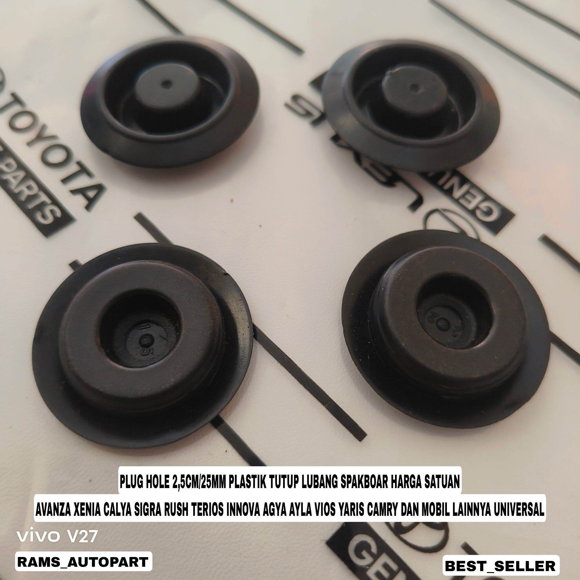 plastik plug hole 2.5cm (25MM) tutup lubang spakbor untuk toyota avanza xenia calya sigra universal Harga 8,000 rupiah*Gratis Ongkir