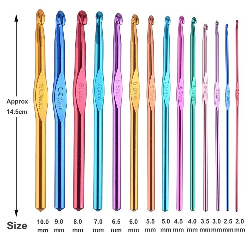 Hakpen Jarum Rajut Aluminium (Crochet Hook Set Hookpen)