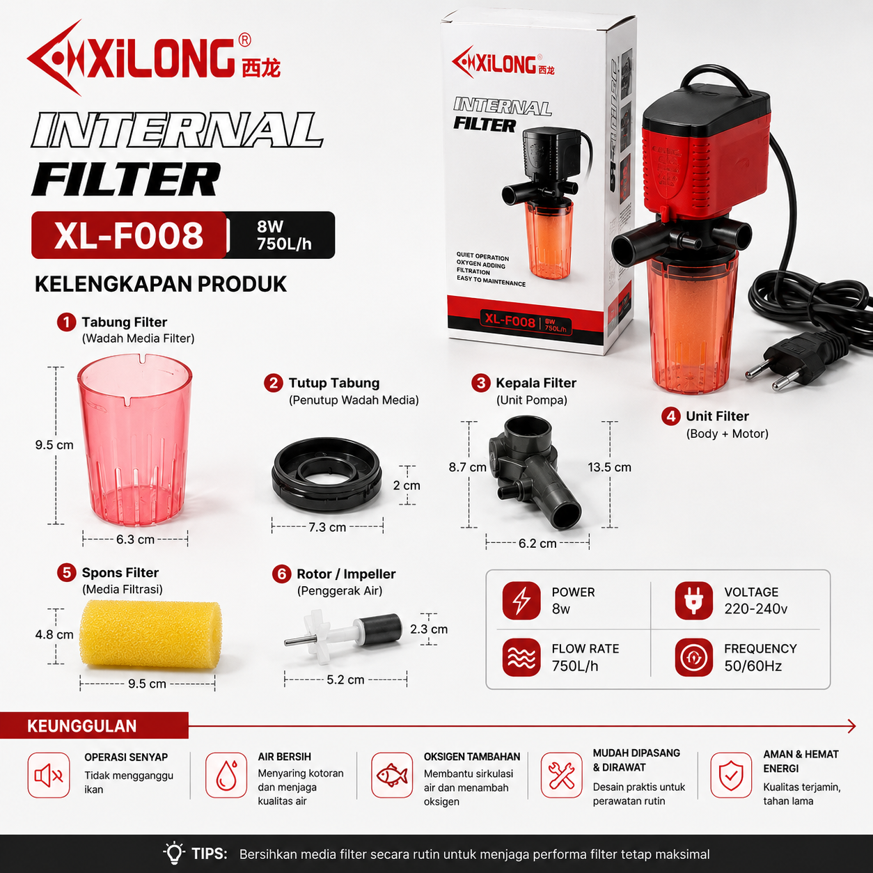 XILONG XL F008 POMPA AQUARIUM INTERNAL FILTER