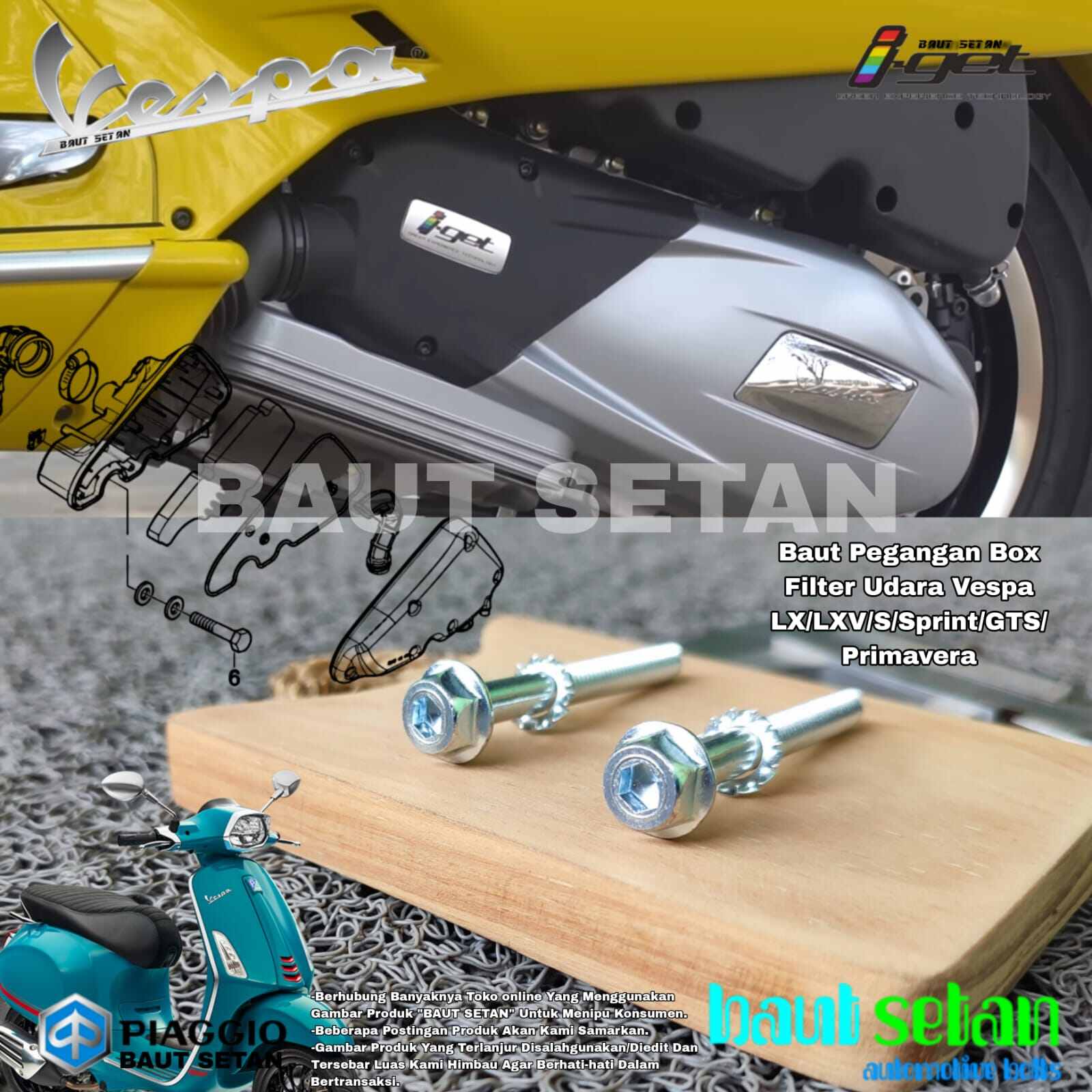 Promo Busa Filter Malossi Free Flow For Vespa Sprint Prima S125 Lx