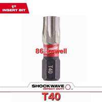 Mata obeng Milwaukee Torx / bintang T50 1″ / bintang T40 1″