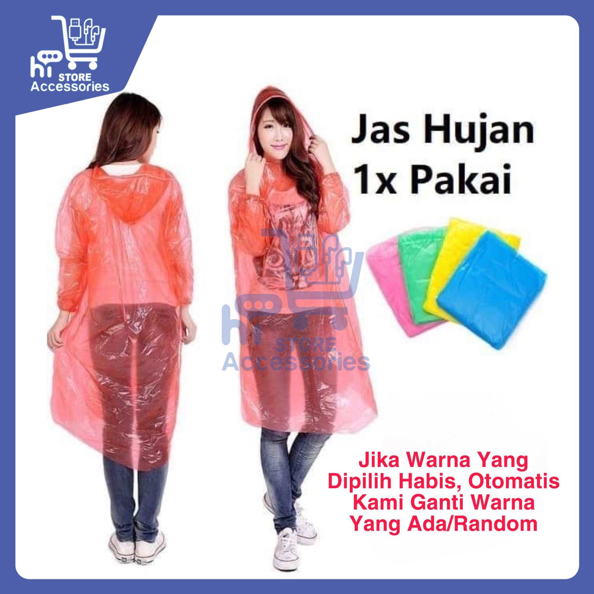 HSA - Jas Hujan Plastik / Jas Ponco Ujan Plastik Sekali Pakai Mantel Harga 5,581 rupiah*Gratis Ongkir