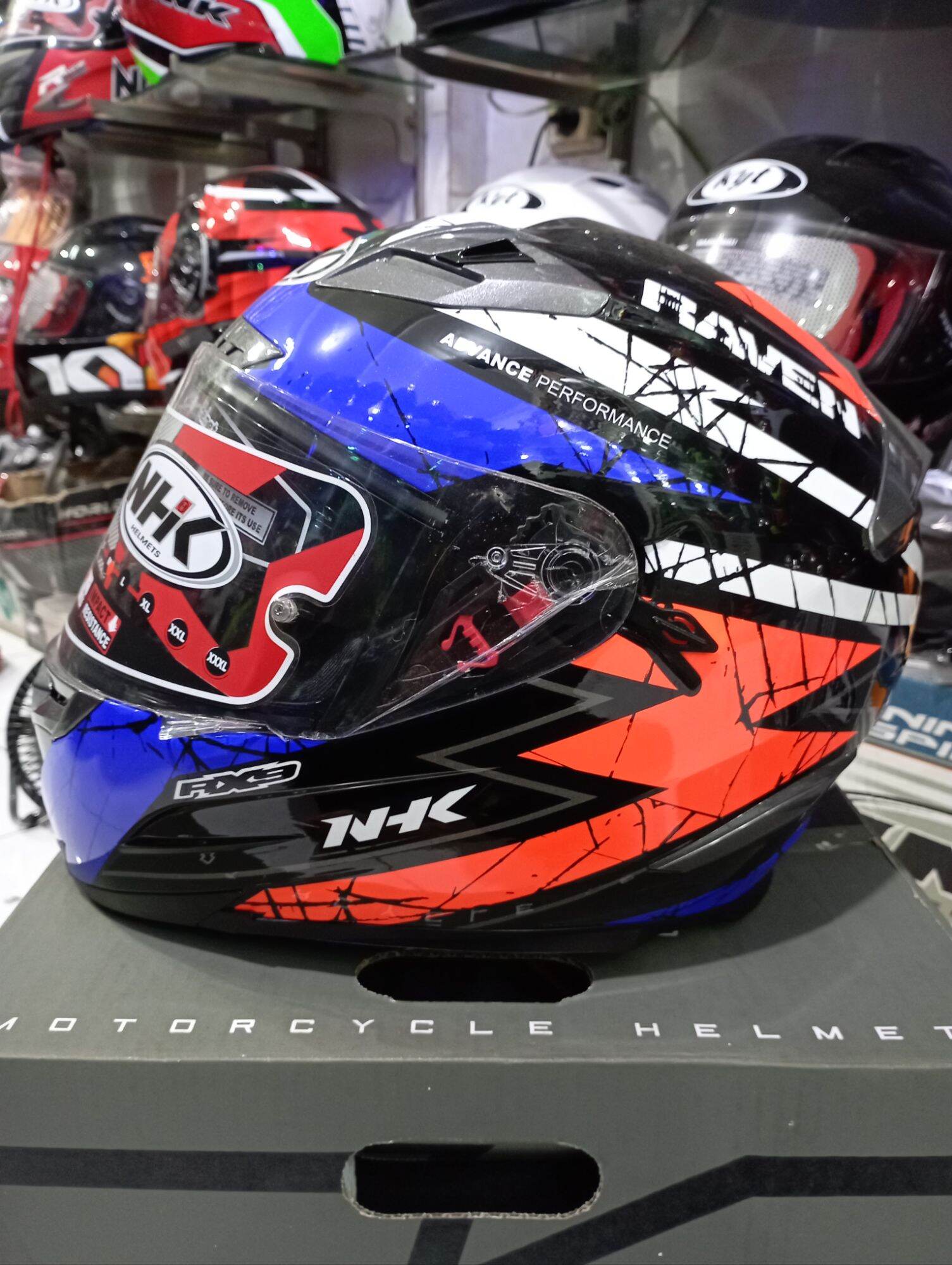 HELM NHK RX9 MOTIF SERIES RAVEN ORIGINAL SNI DOT FULLFACE Harga 720,000 rupiah*Gratis Ongkir