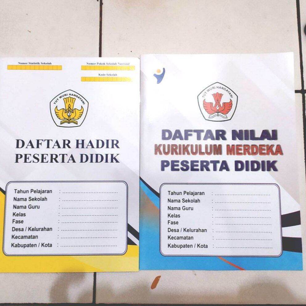 Paket 2 Buku/Daftar Nila Kurikulum Merdeka Dan Daftar Hadir Siswa SD MI ...