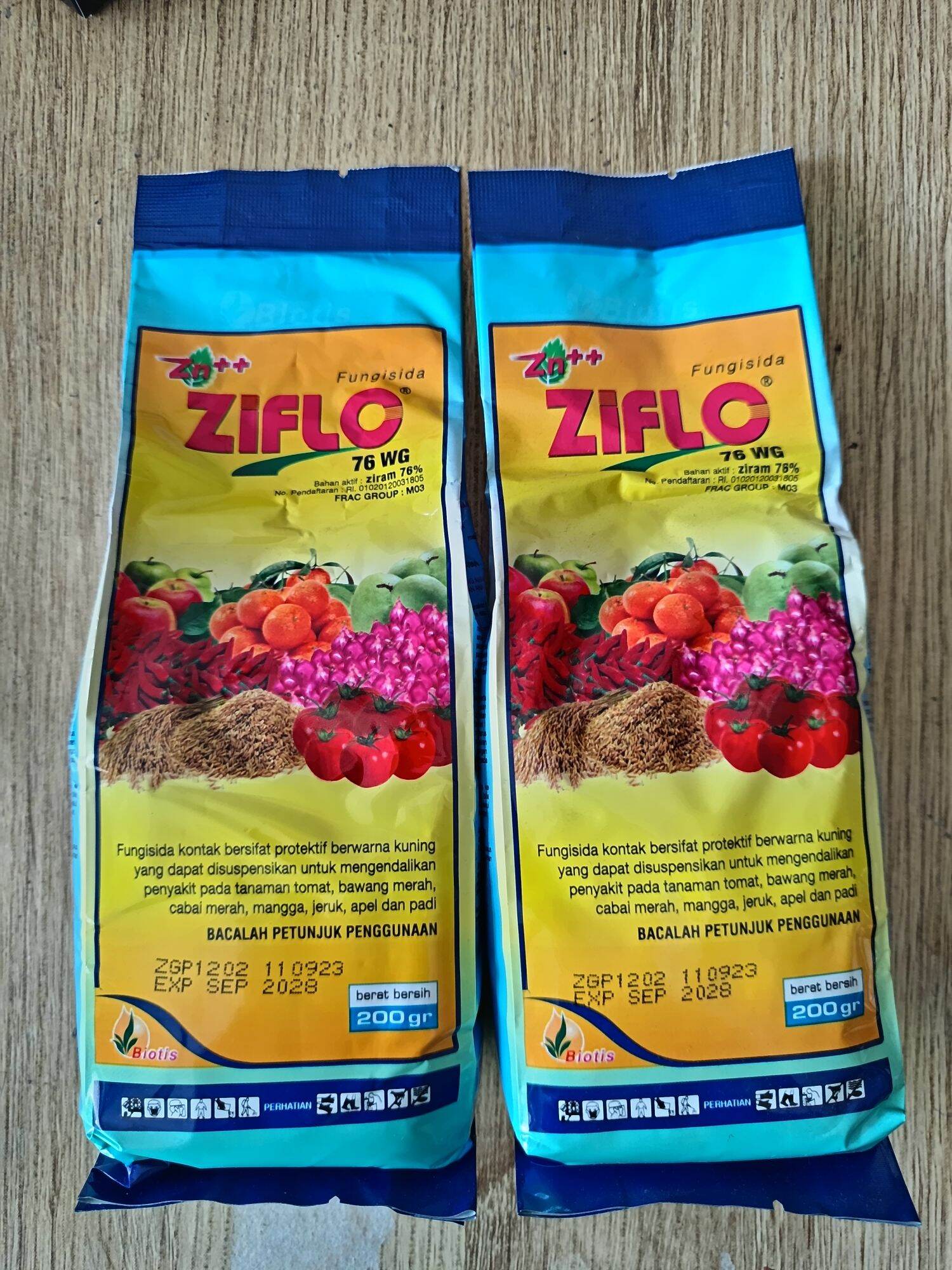 Thionic Fungisida Ziflo 76wg 200 Gram Plus Zink ++ Bahan Aktif Ziram 76% ...