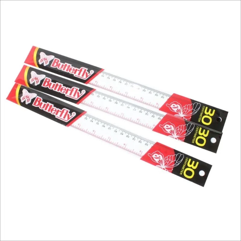 (Isi 6 Pcs) Penggaris 30 cm Plastik Merek Butterfly