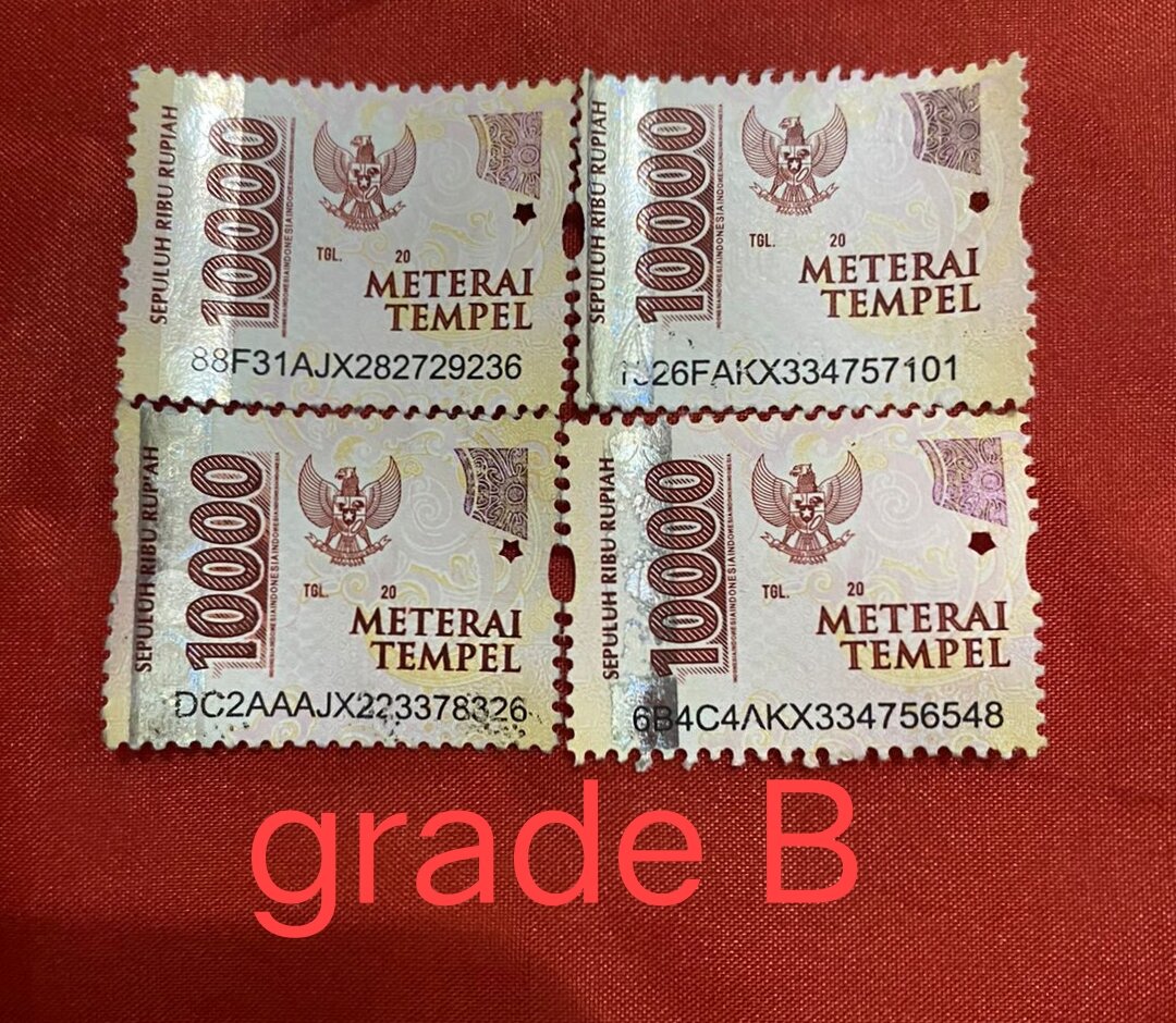 10.000 authentic stamp, Auxiliary with glue pack of 50PCs Harga 300,000 rupiah*Gratis Ongkir