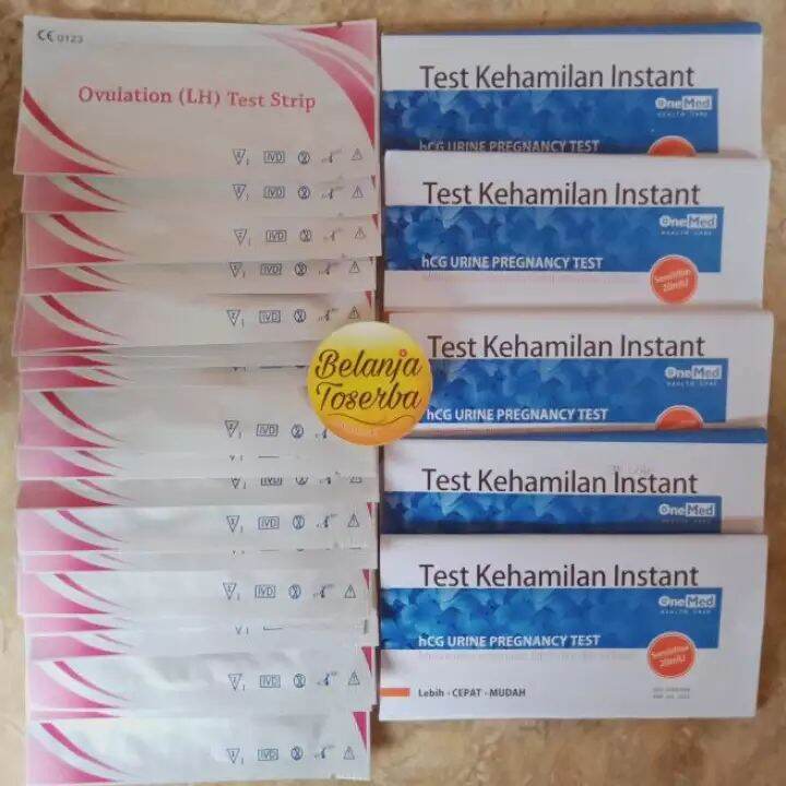 Paket 20 LH Ovulation & 5 Tes Hamil Random Onemed Tespek / Ovulasi Baby