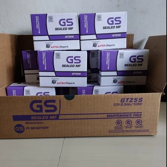 paket 10 pcs aki gs astra gtz5 aki motor beat scoopy supra x 125 vario110 fi aki kering Harga 1,350,250 rupiah*Gratis Ongkir