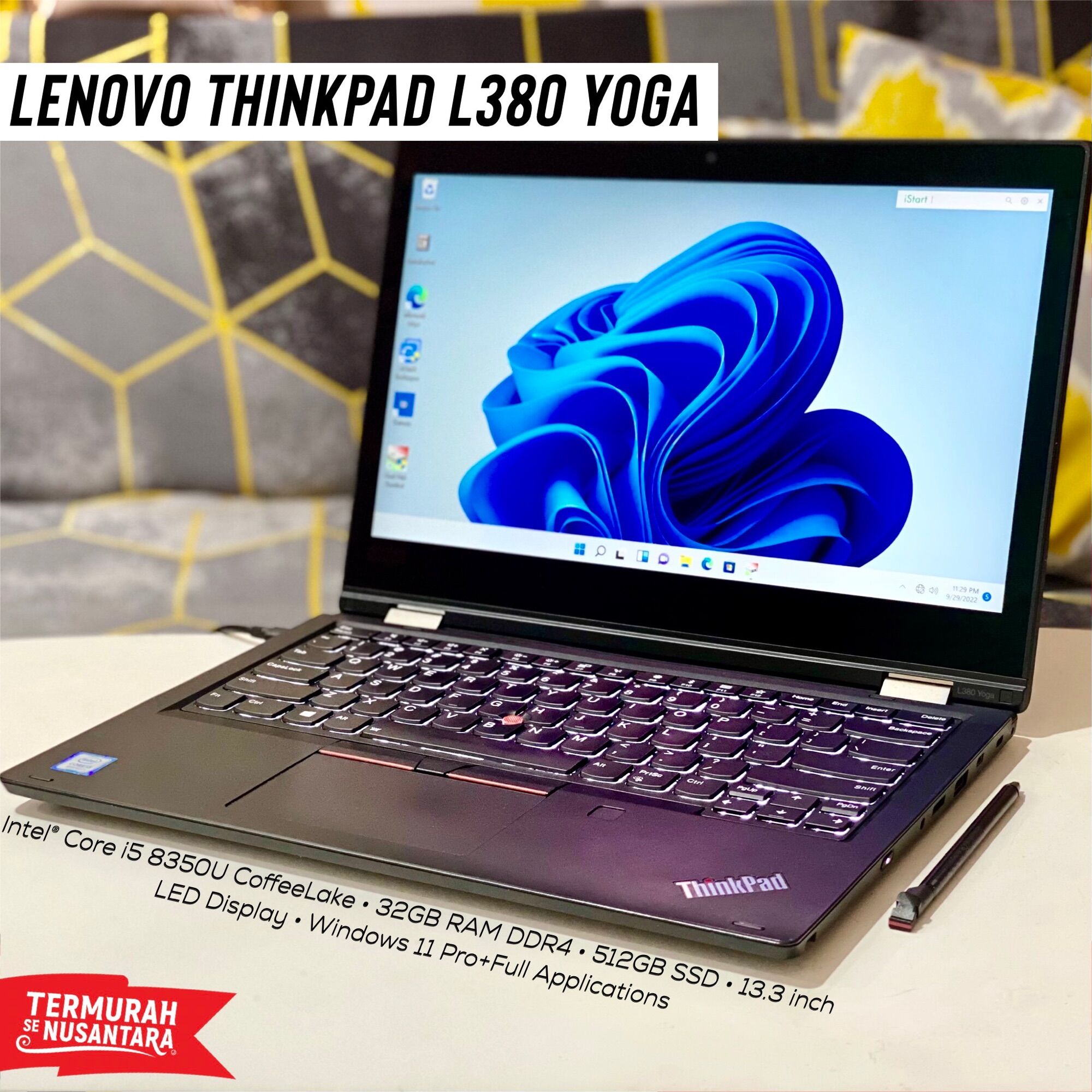 LAPTOP in LENOVO THINKPAD L380 YOGA I5 GEN 8GB RAM 512GB SSD