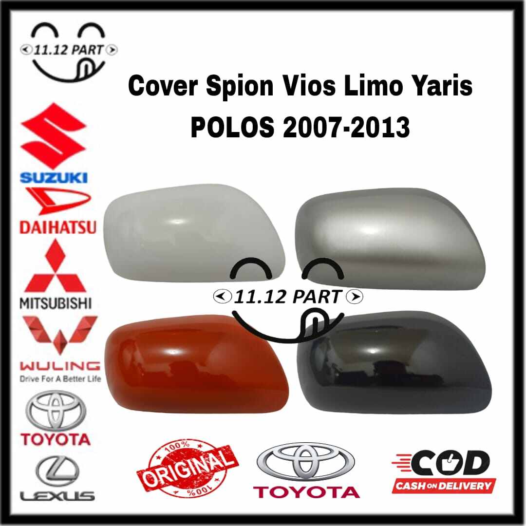 Cover Tutup Spion Vios Gen 2 Yaris Vios Limo Polos Original 2007 2008 2009 2010 2011 2012 2013 Polos tanpa lubang sen Kanan atau kiri Harga 135,000 rupiah*Gratis Ongkir