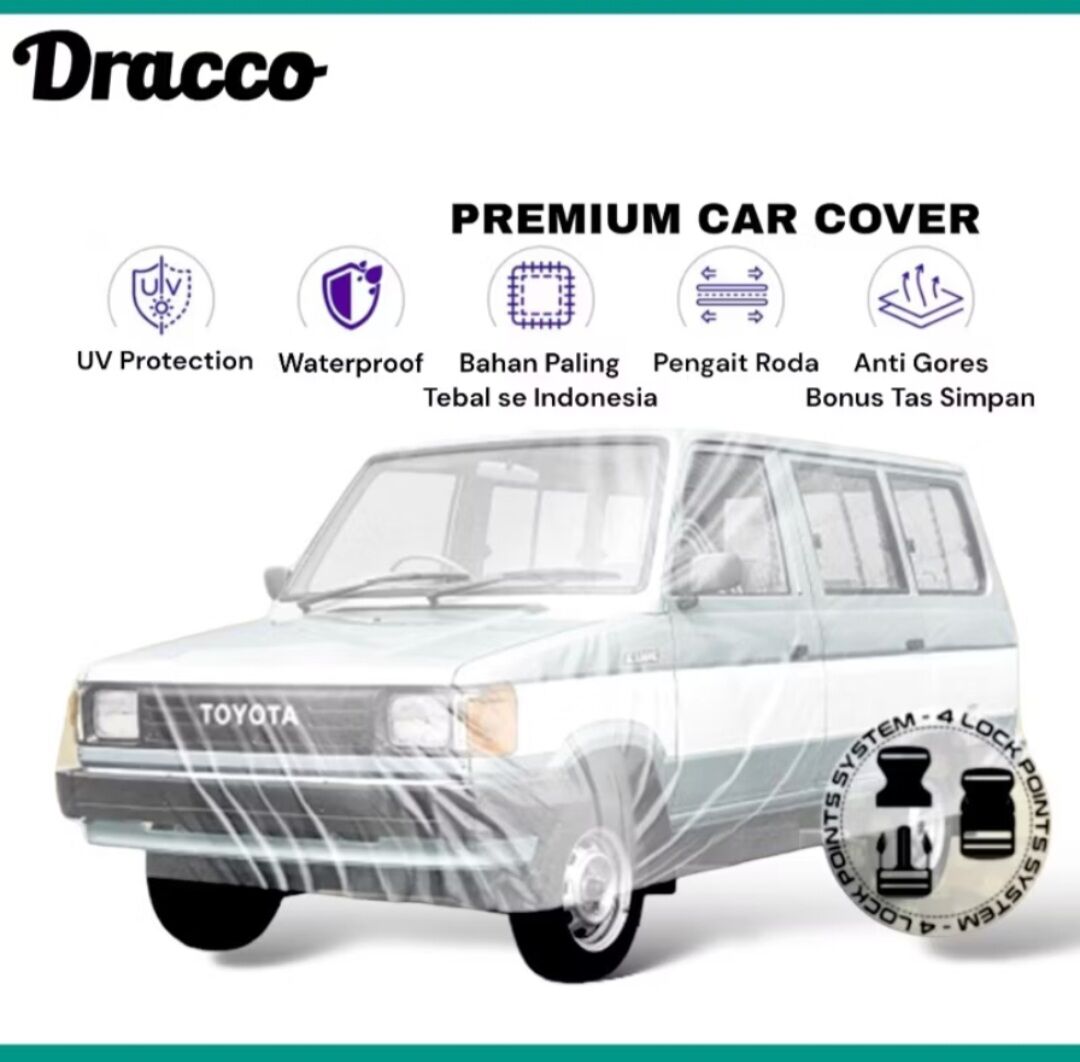 cover mobil toyota kijang transparan tebal waterproof DRACCO bonus tas simpan aksesoris mobil kijang Harga 157,225 rupiah*Gratis Ongkir