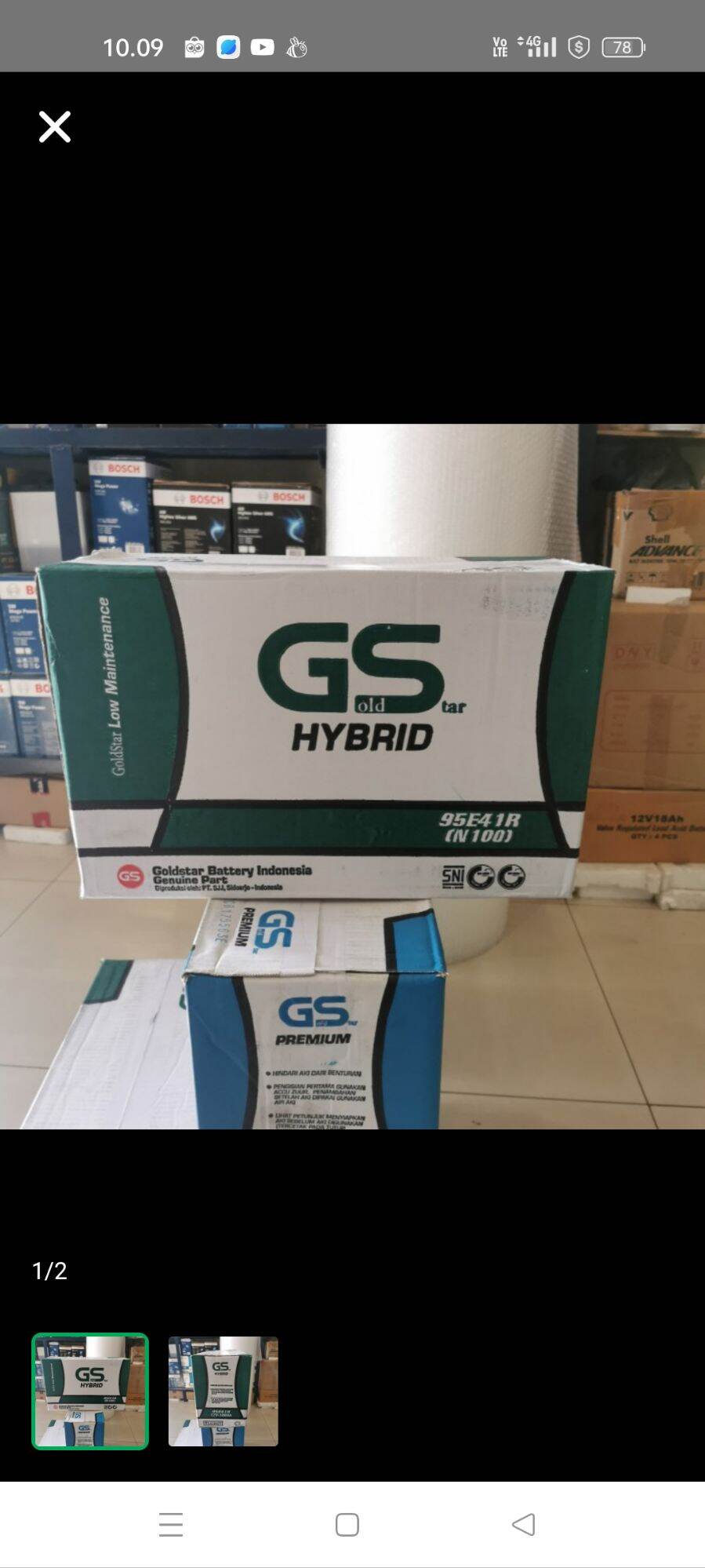 Aki Dyna/ GS N100 Hybrid Goldstar/ 12V100Ah/ Aki genset Alat berat Truk