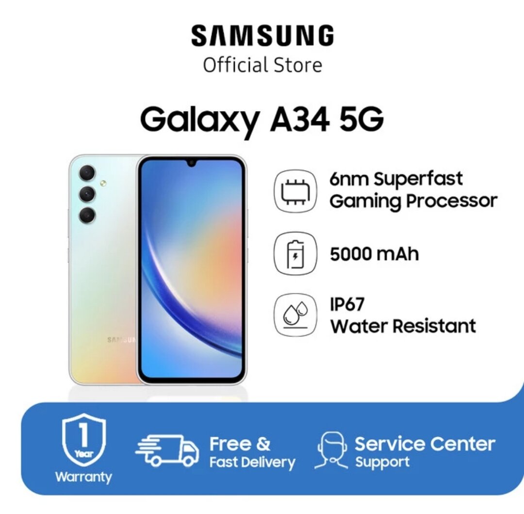 SAMSUNG GALAXY A34 5G 8/128GB 8/256 BARU Giá 4,999,000 Đồng*Miễn phí vận chuyển