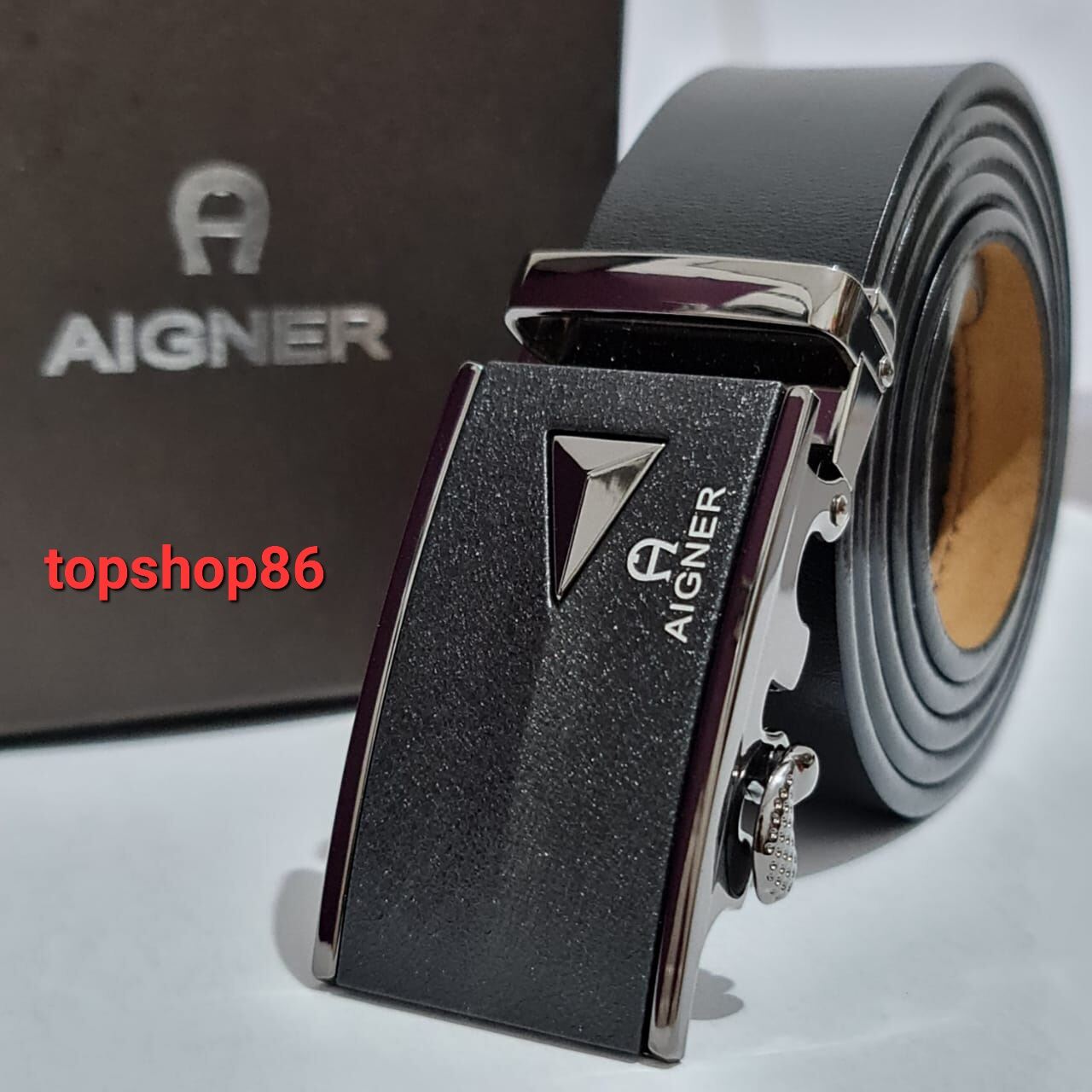 ikat pinggang aigner pria impor kulit asli tipe rel Lazada Indonesia