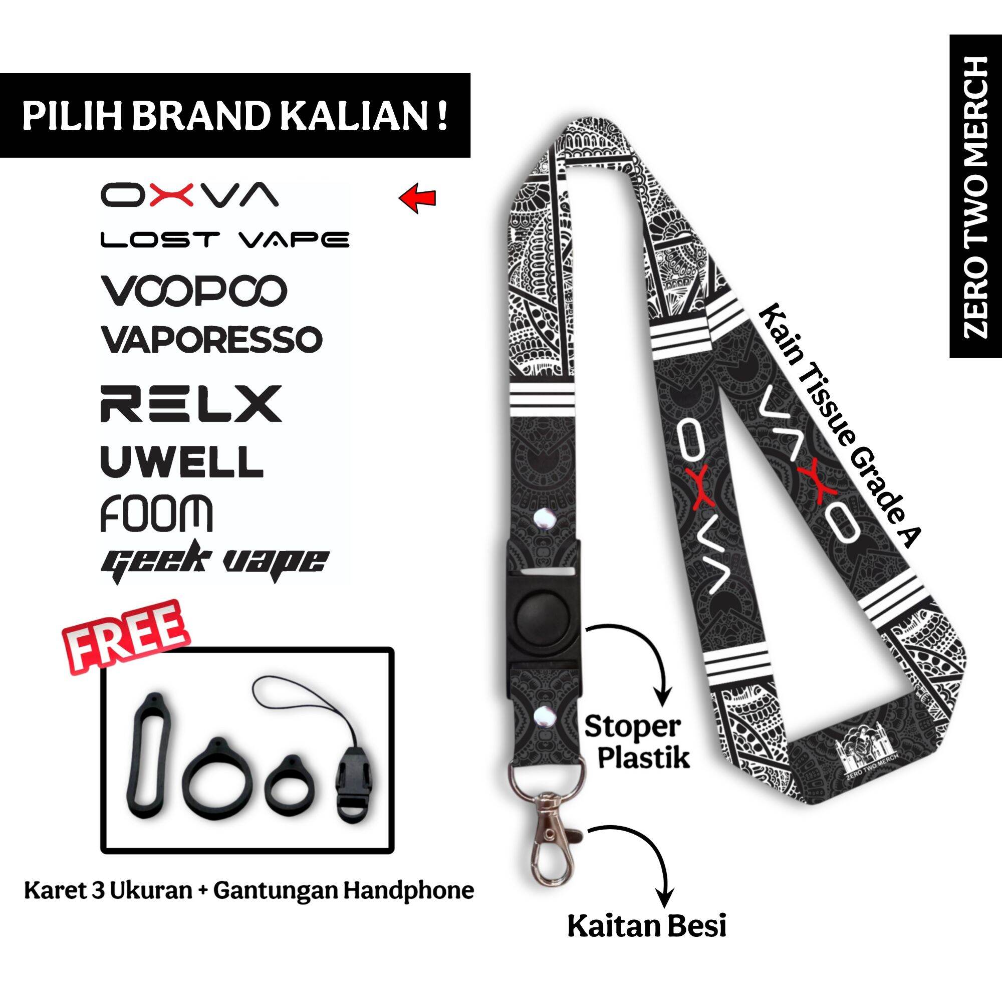 Lanyard Oxva Nexlim Full Print Motif Electro Series - Tali Id Card  Gantungan Handphone Lebar 2Cm
