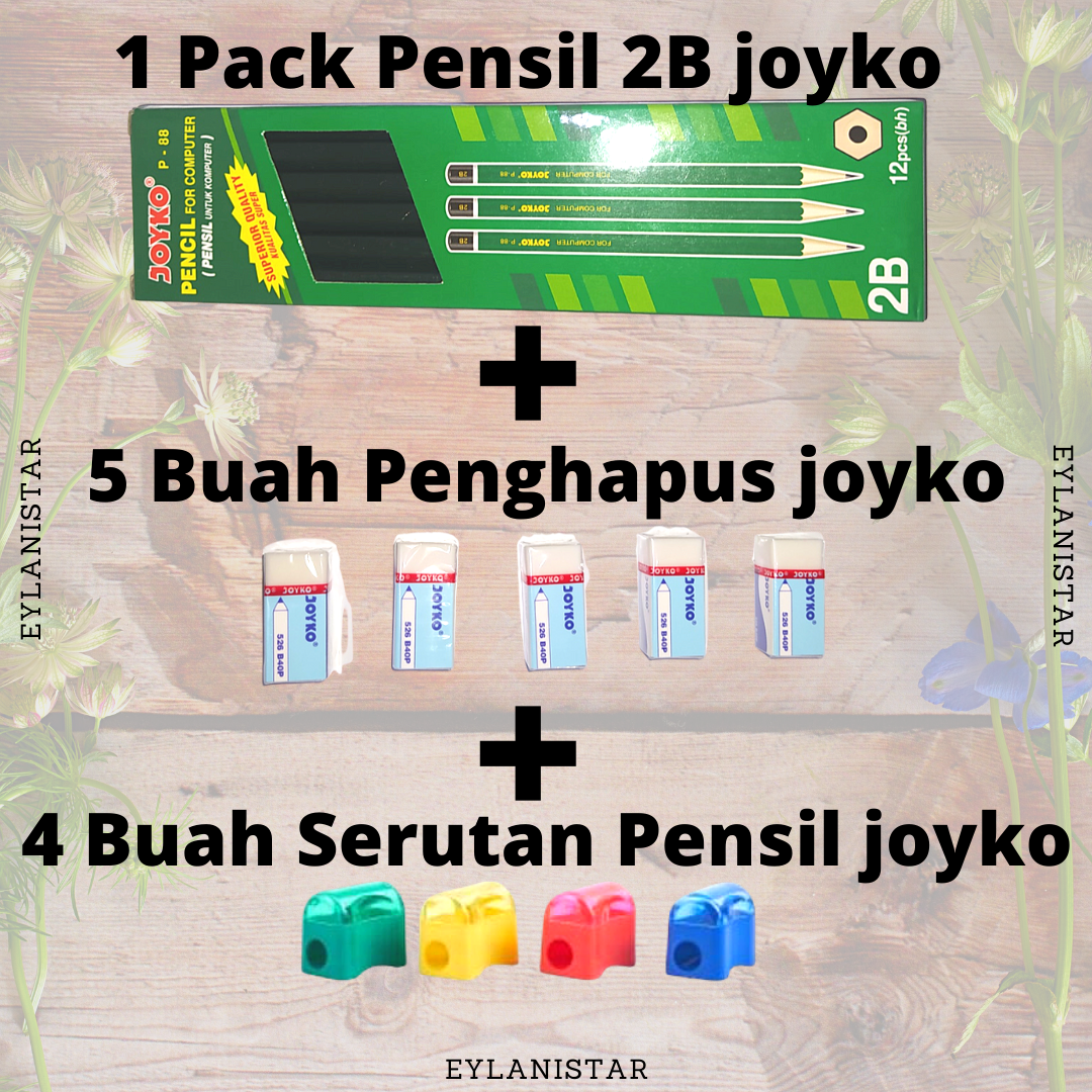Paket Pensil Penghapus dan Rautan/ Alat Tulis Lengkap Sekolah