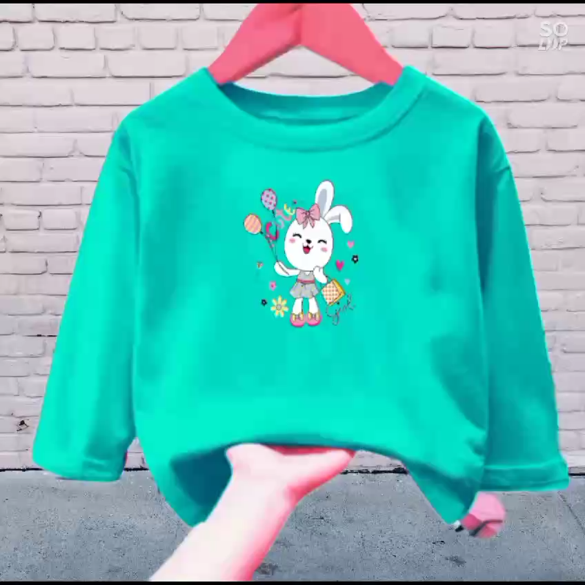 Kaos anak perempuan usia1-12 tahun lengan panjang cute girl