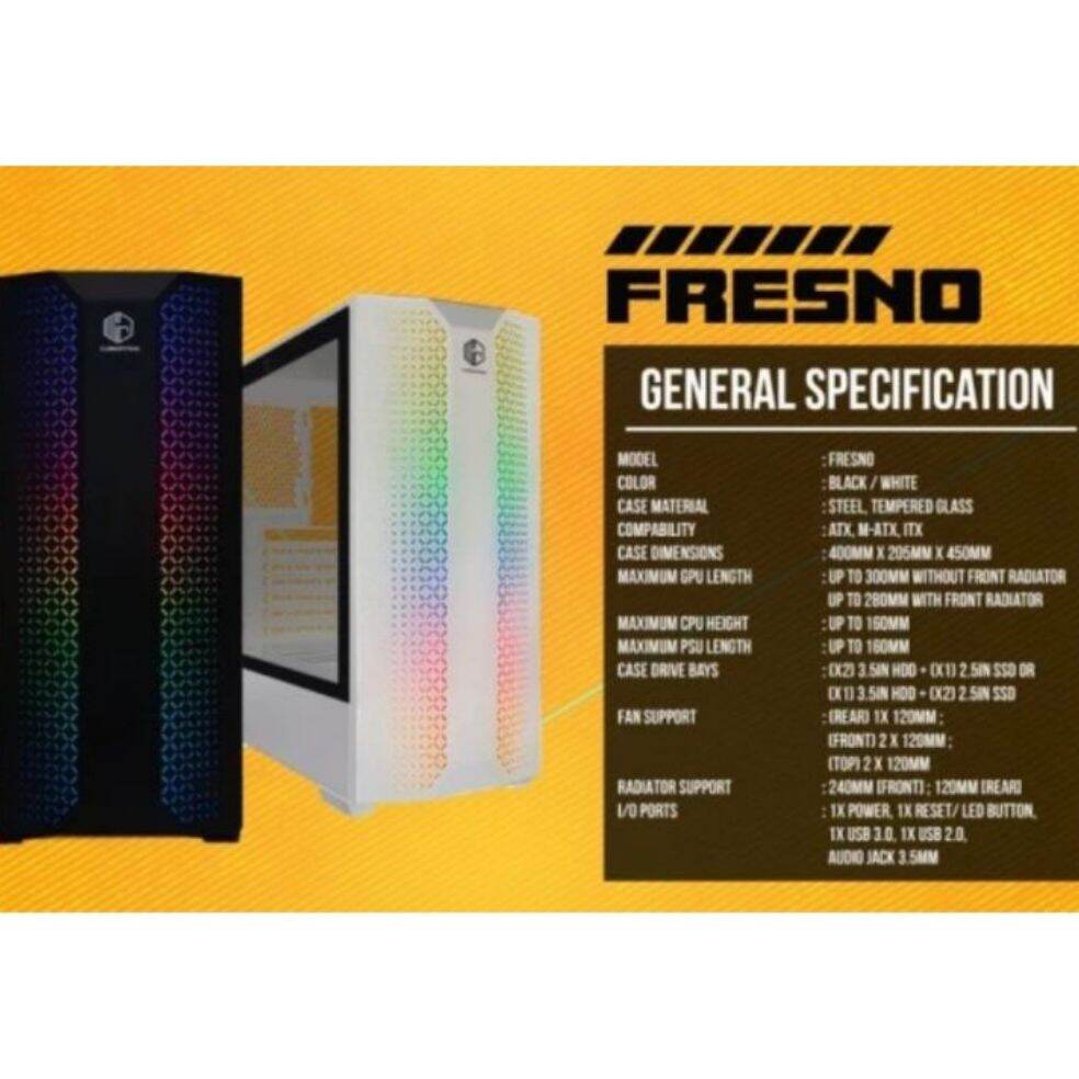 Casing Cube Gaming Fresno White ATX RGB Front Panel | Lazada Indonesia