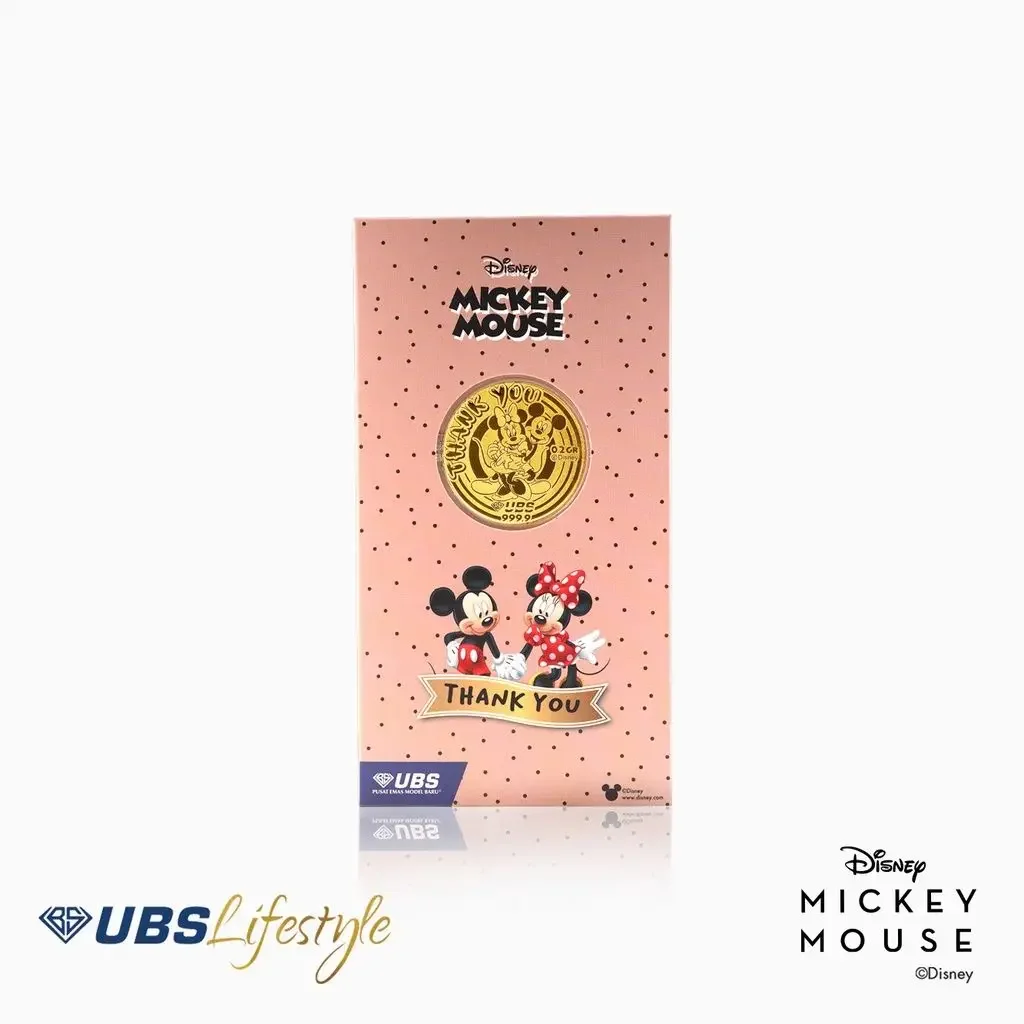 UBS Angpao 24K Disney Mickey & Minnie Mouse Thank You Edition 0.2 Gram