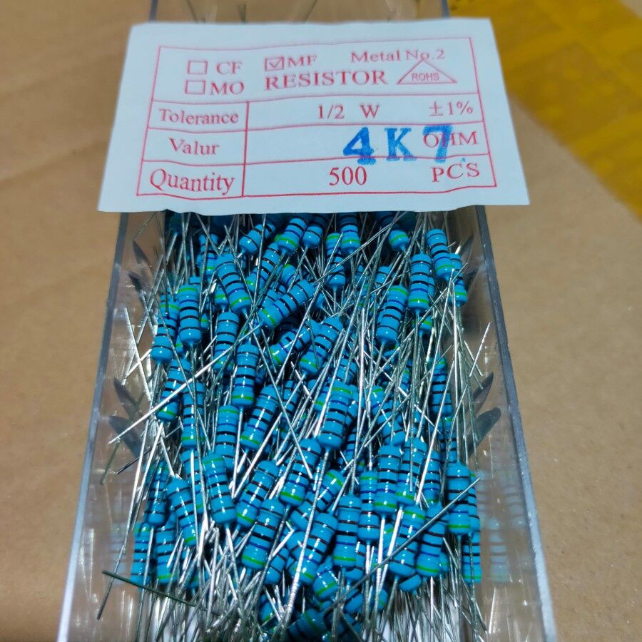 Resistor 4K7 Ohm 1/2 Watt Karbon 5% per 10 pcs | Lazada Indonesia